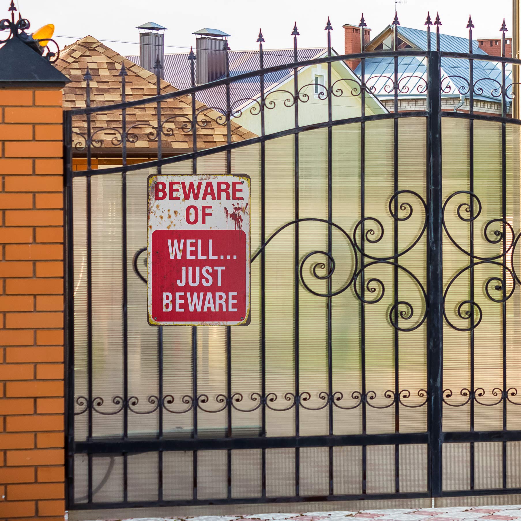 Warnschild 'Beware Of Possum' Aus Aluminium, 20,3x30,5 Cm, Retro-Design Für Garten & Wand
