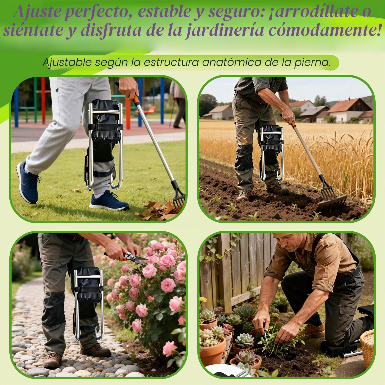 Asiento para Rodillas, Rodillera de jardín con función de Asiento, Protege Las Rodillas, soporta hasta 200 kg, Ideal para jardinería, construcción y Trabajos Profesionales