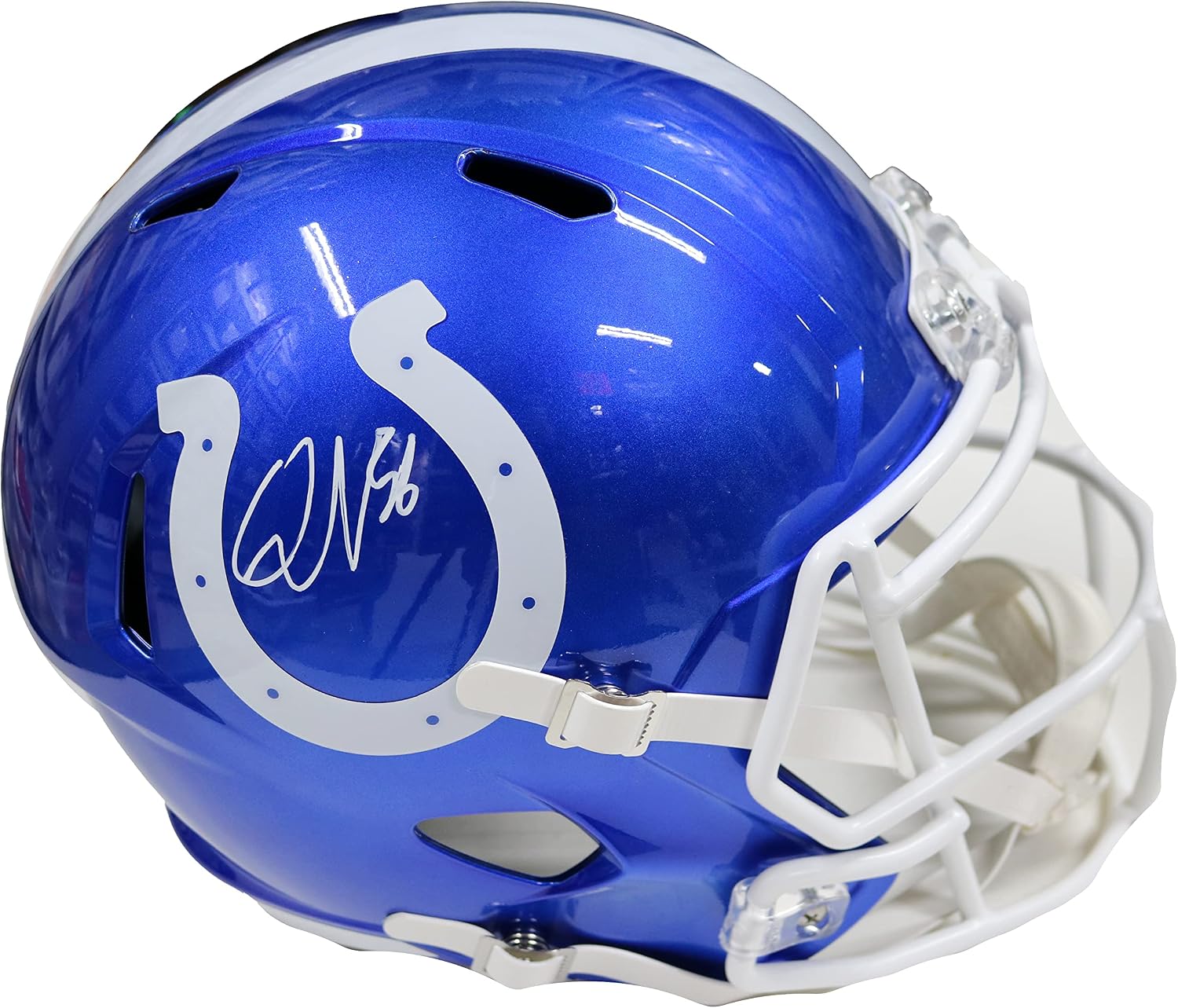 Quenton Nelson Indianapolis Colts Signed Autographed Flash Alternate Full Size Replica Speed Helmet Beckett Witness Certification
