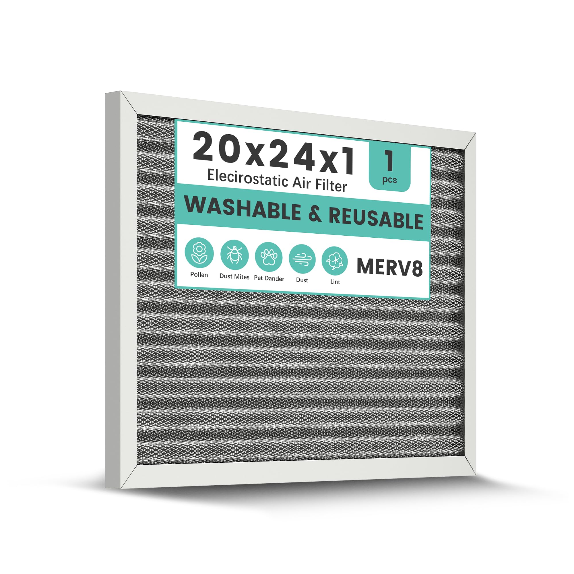 KEYINGXUAN 20x24x1 washable MERV 8