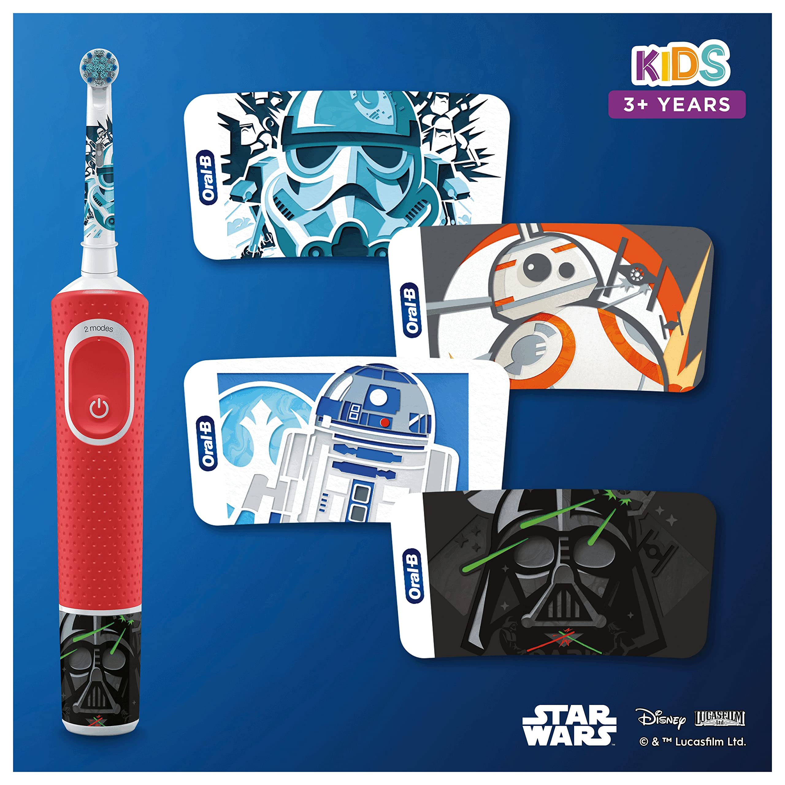 Oral-B Junior Cepillo Eléctrico, 1 Mango De Star Wars, 2 Cabezales, Diseñado Por Braun, Apto Para Niños Mayores De 6 años