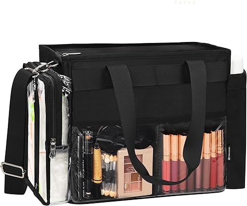 TANTO Bolsa de maquillaje de viaje extra grande para maquilladores, bolsa organizadora de cosméticos, bolsa de mano para enfermera, bolsa de viaje