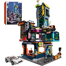 Cyber Repair City Building Set, 2098Pcs Buildings Blocks Sets, Cyberpunk Street View Collection Future-City Modular Model Kits for Teens Boys Girls Adults Gifts Home Decor