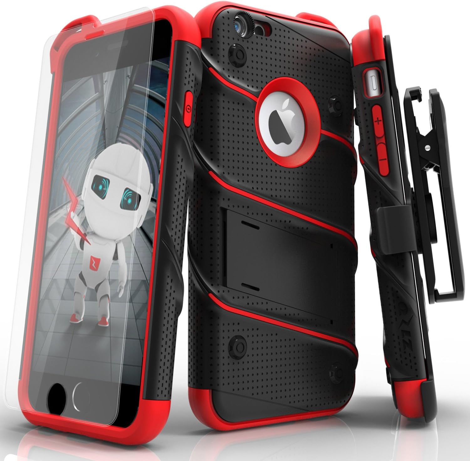 iPhone 6s Plus Case, Zizo [Bolt Series] w/ FREE [iPhone 6s Plus Screen Protector] Kickstand [Military Grade Drop Tested] [S] Holster - iPhone 6s Plus