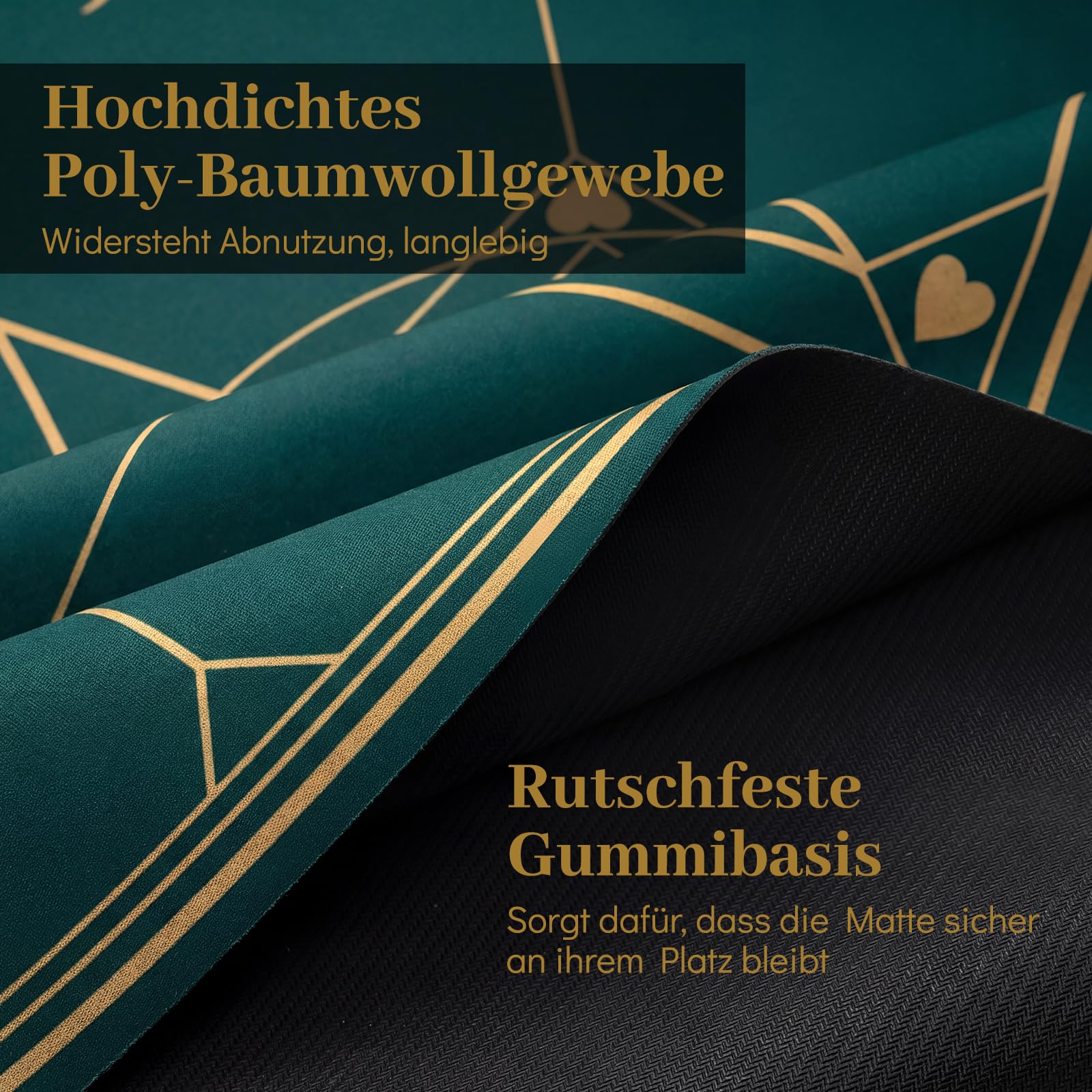 COSTWAY Runde Pokermatte 100/120 cm, Faltbare Pokertisch-Auflage mit Tragetasche, Pokerauflage mit Rutschfester Gummibasis, Pokertisch-Top für 8 Spieler, Grün (120 cm)