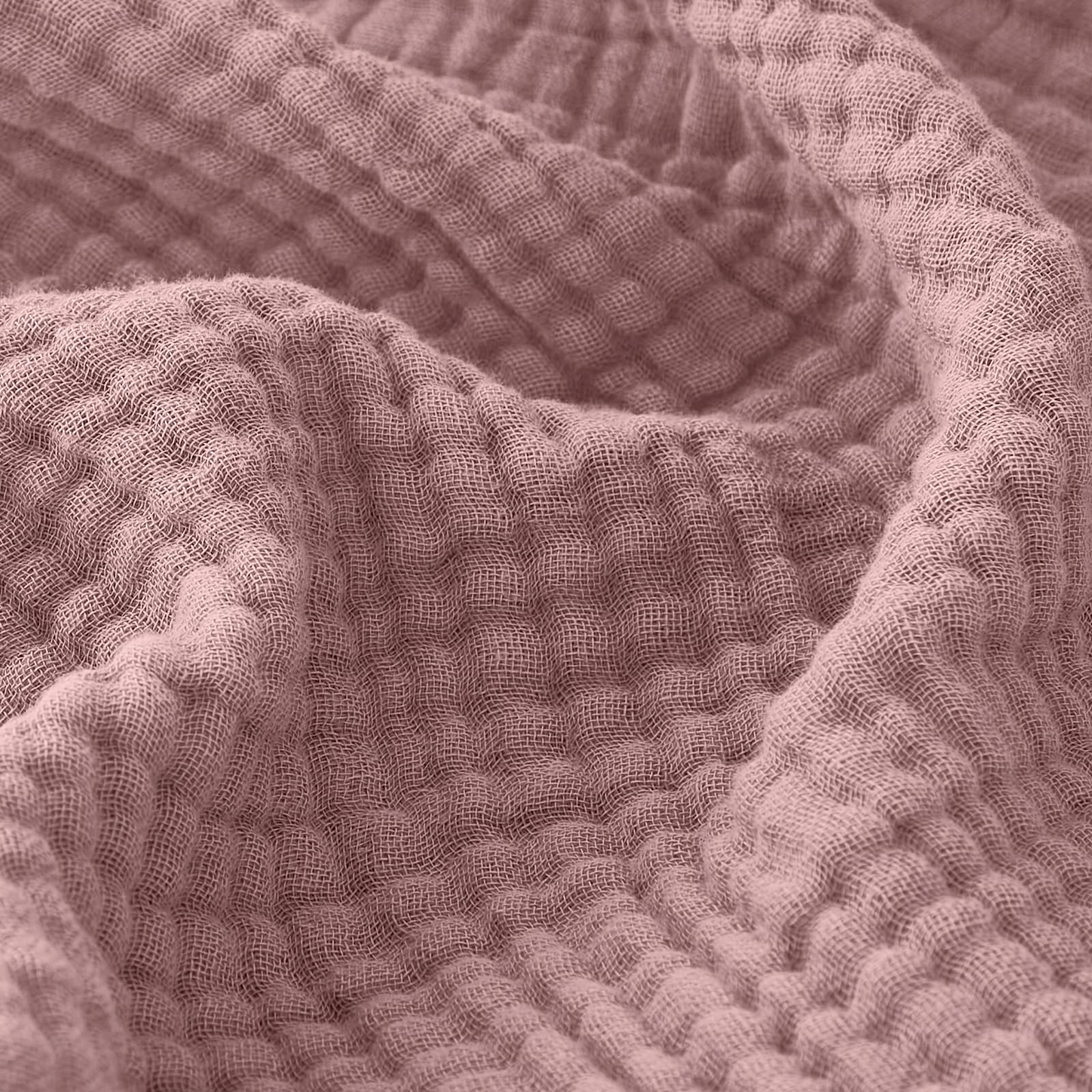 EMME Cotton Muslin Large Throw Blanket Couch Breathable Gauze Soft Lightweight Bed Blankets Adults (Dusty Pink, 127x177cm) โ image 1