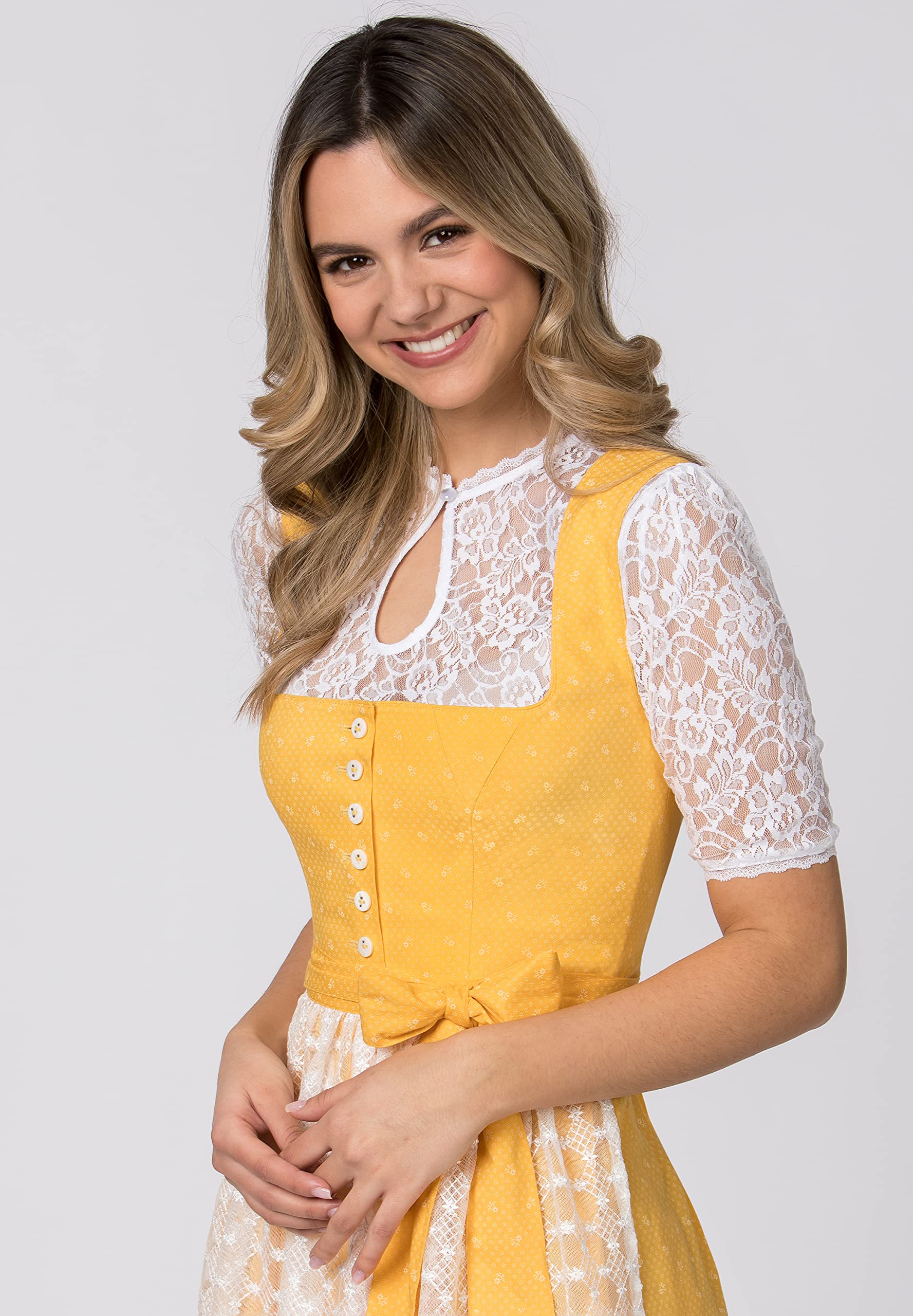 Stockerpoint Dirndl Lisanne Vestido para ocasión Especial, Amarillo, 42 para Mujer