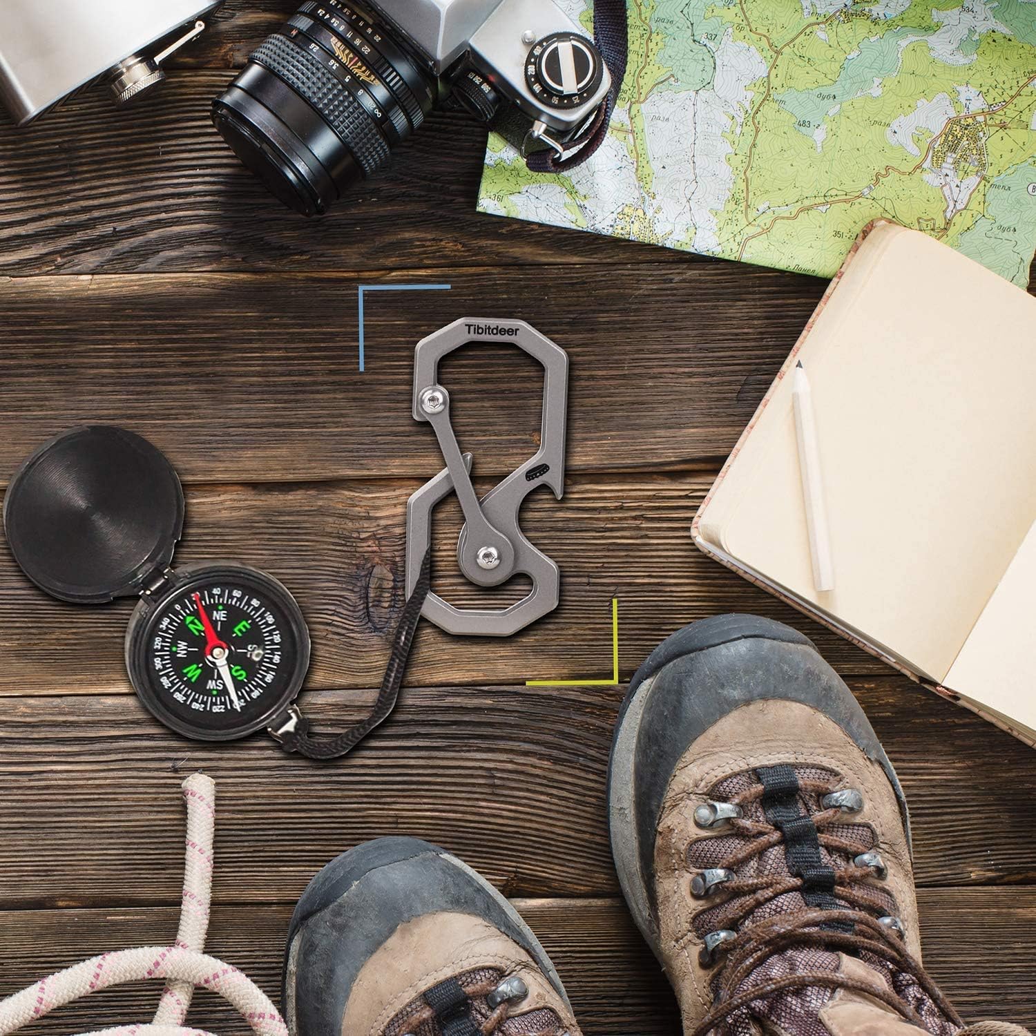 Titanium Keychain, Multifunctional Carabiner Clip Key chain Heavy Duty Car Key Organizer with Bottle Opener - Image 7