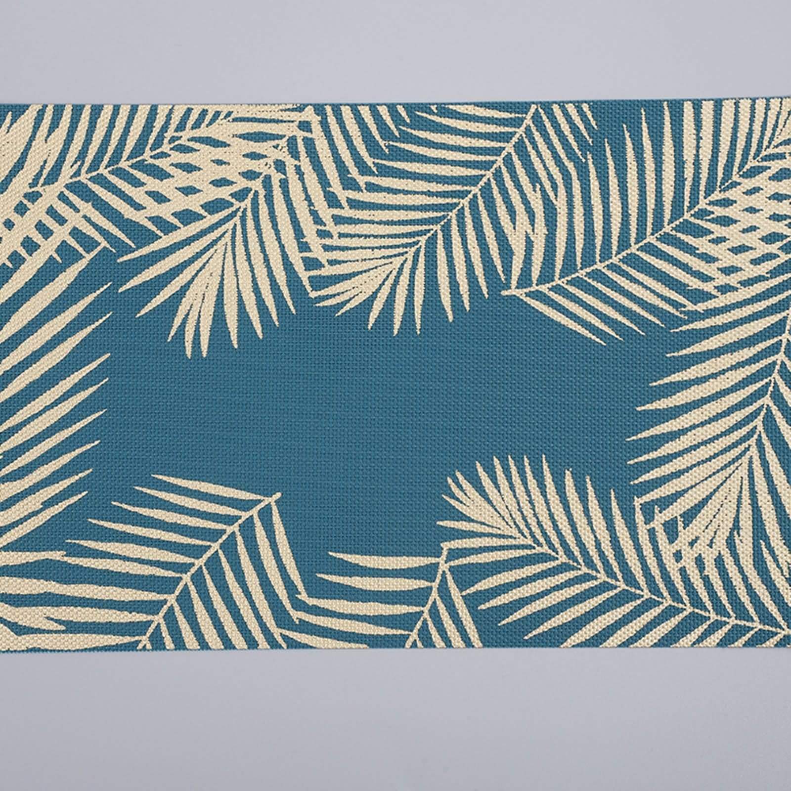 Juego de 10 manteles individuales americanos azules, manteles individuales de desayuno PVC 45 x 30 cm rectangular con diseño de hojas de coco