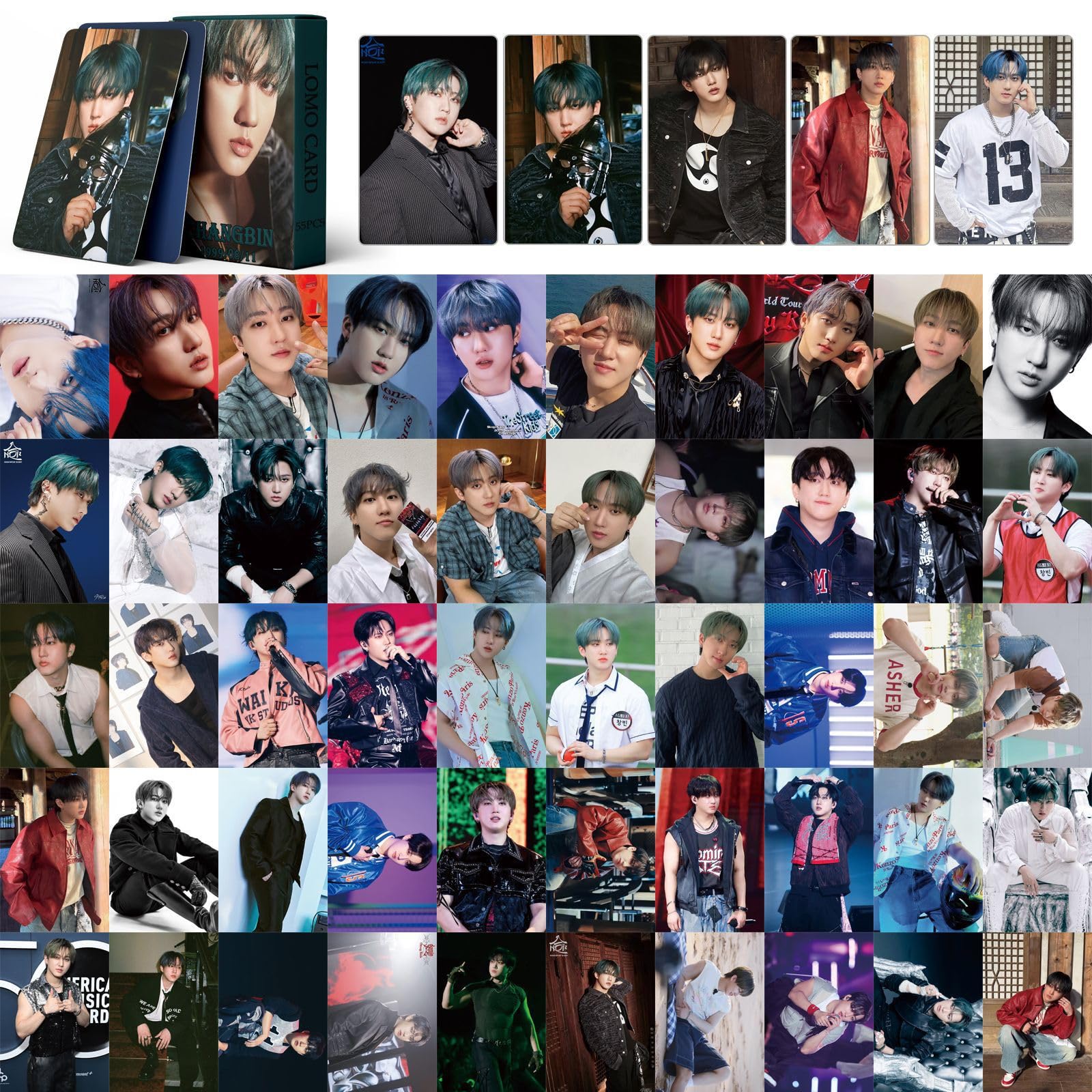 55 Pcs Stray Kids HOP Album Photocards SKZHOP HIPTAPE 合(HOP) Lomo Cards ATE Photo Cards Stray Kids Merch Photocards - Image 2