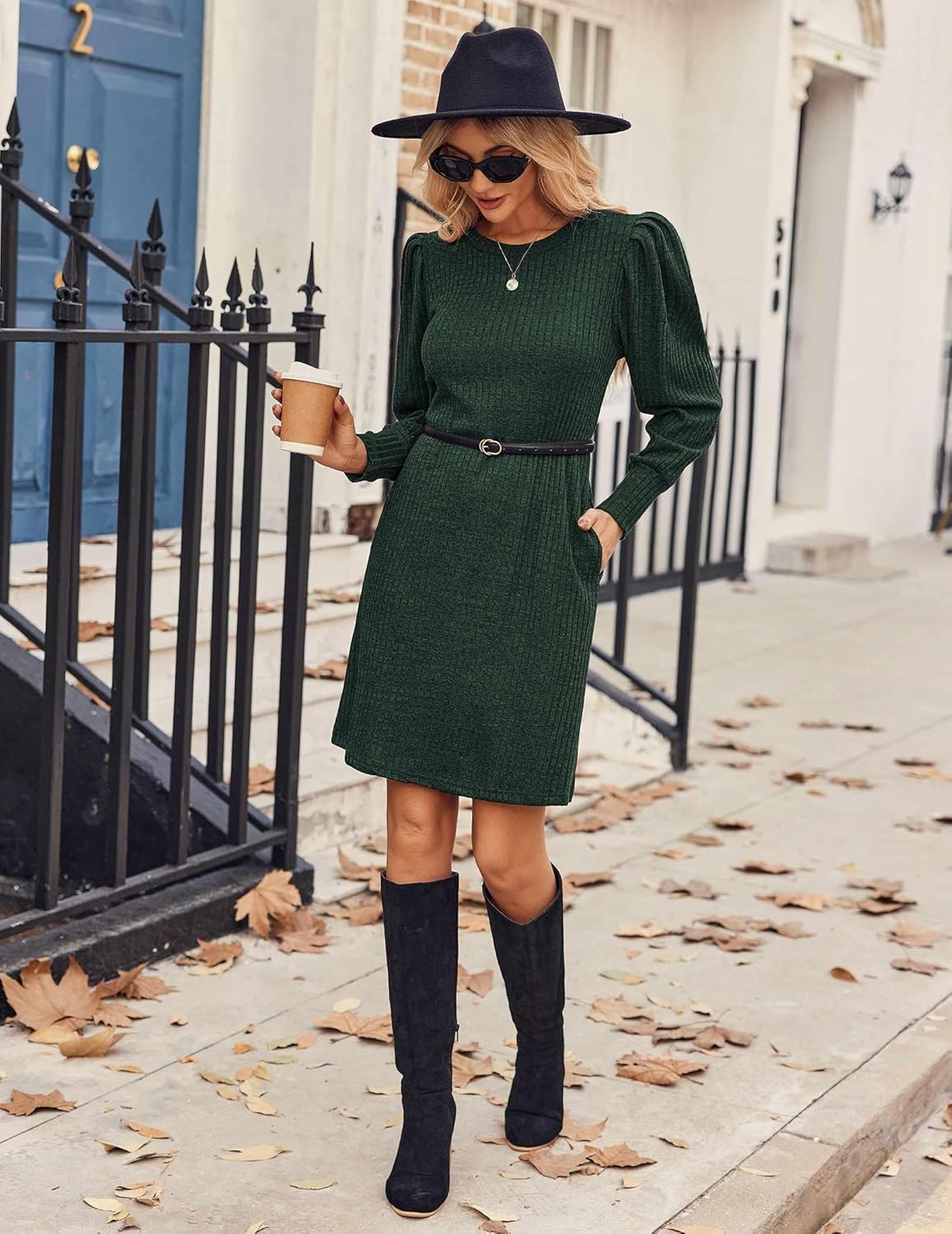 Zeagoo Women Fall Winter Dress Knitted Pullover Dresses - Image 3