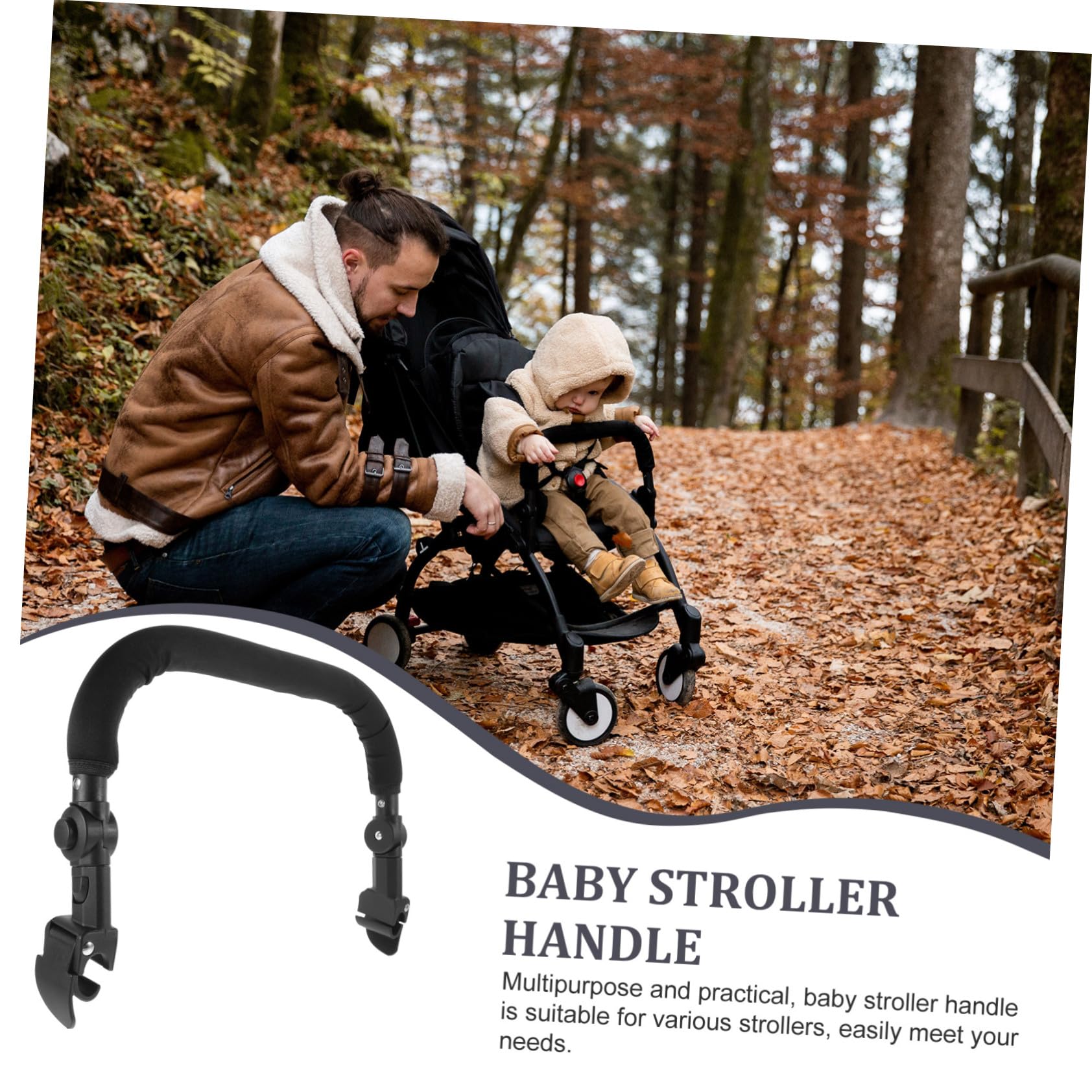Accoudoir réglable pour poussette avec extension de poignée flexible pour poussette en plastique et éponge pour accessoires de poussette, Plusieurs styles