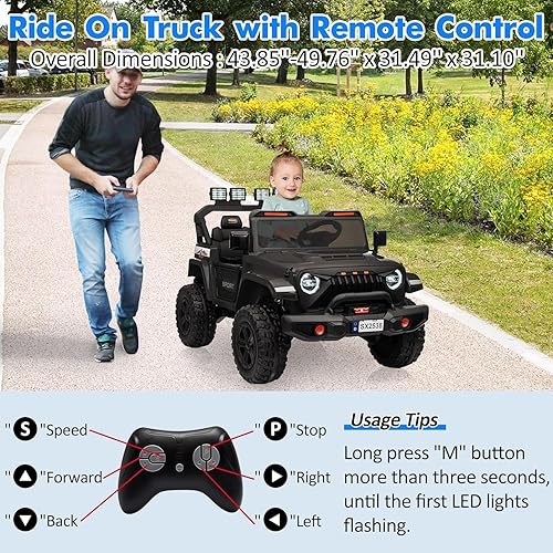 Miniatura 2 de JR1839 Coche de control remoto parental negro, accesorios de control remoto Bluetooth 2.4G, receptor JR a juego eléctrico Ride On piezas de repuesto