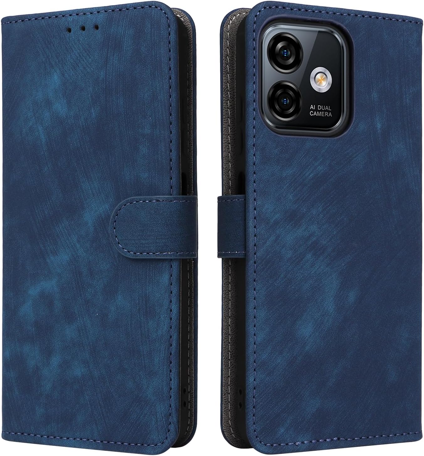 Custodia HAOYE Con Cover In Pelle Per Ulefone Note 16 Pro – Portafoglio Con Slot Carte E Funzione Stand Magnetico – Blu - 3