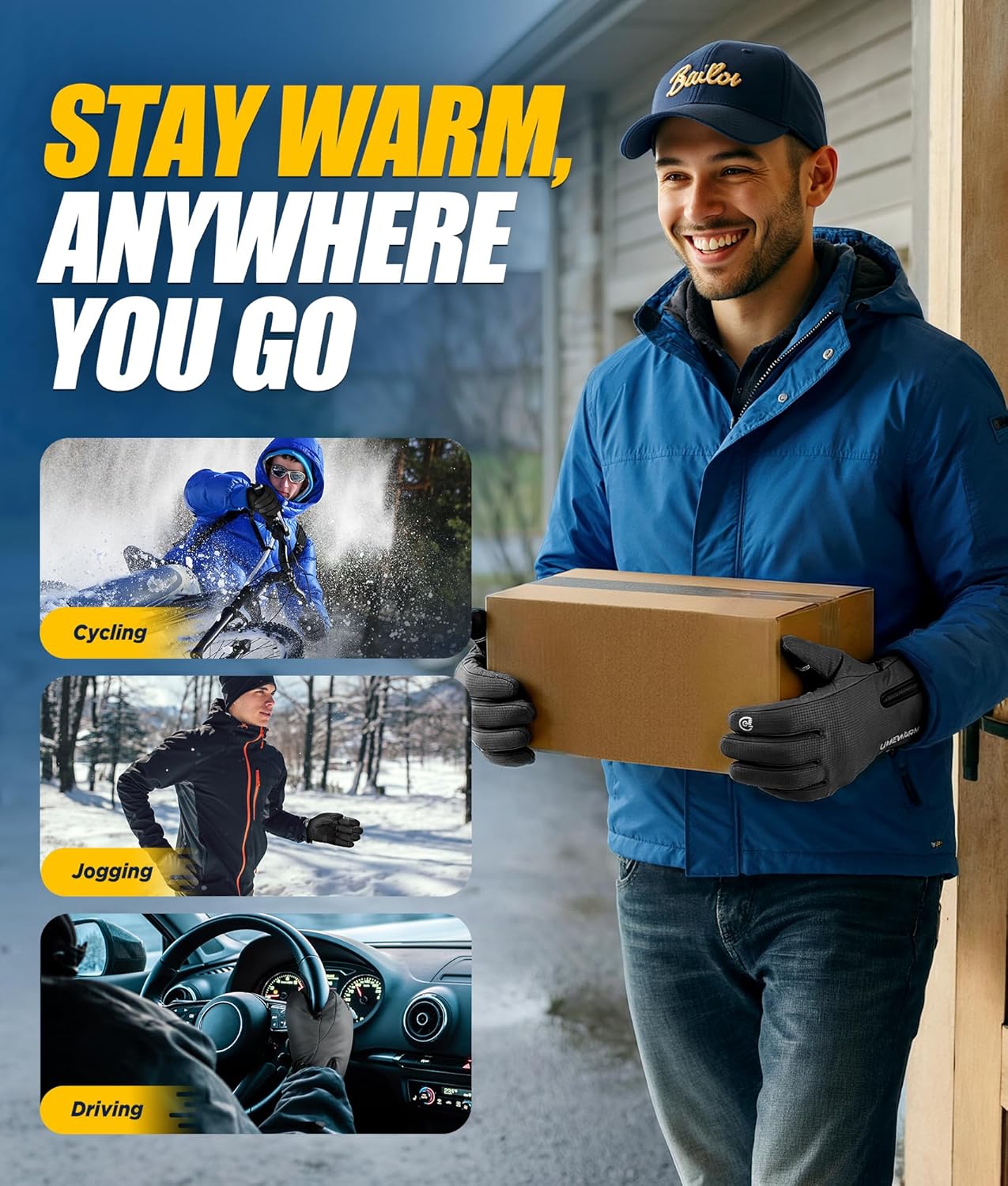 Winter Gloves Men Women Made with 3M Insulation, -20°F GEANI-TEX™ Waterproof Ski Gloves for Cold Weather, 5-Layer Thermal Snow Gloves, 10 Touchscreen Fingers Snowboard gloves for Cycling, Hiking - Image 6