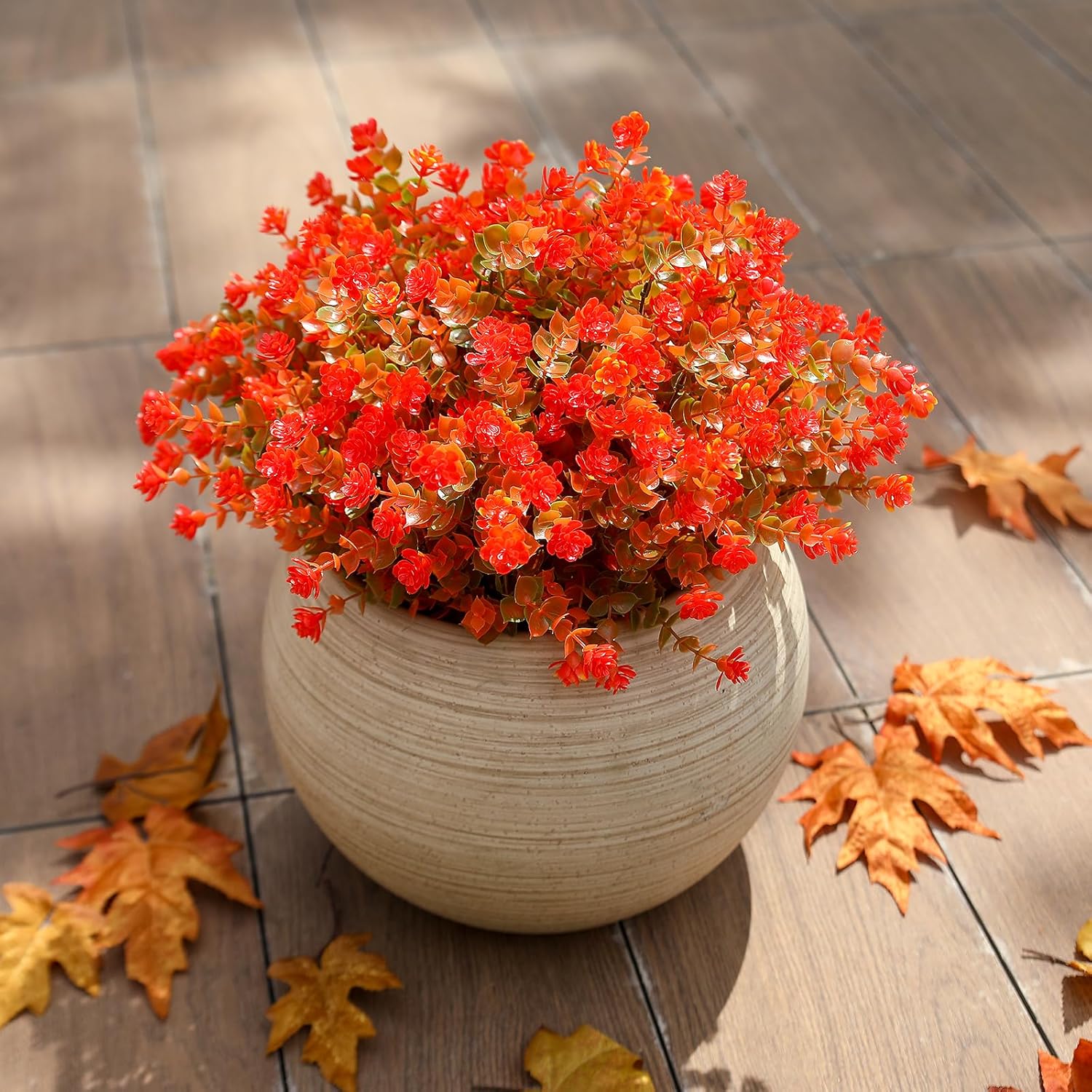 alyptus Artificial Flowers – 12 Bundles Fake Outdoor Fall Flowers with Greenery, UV Resistant No-Fade Faux Plants for Porch, Patio, Garden, Office & Spring Summer Decor - Image 8