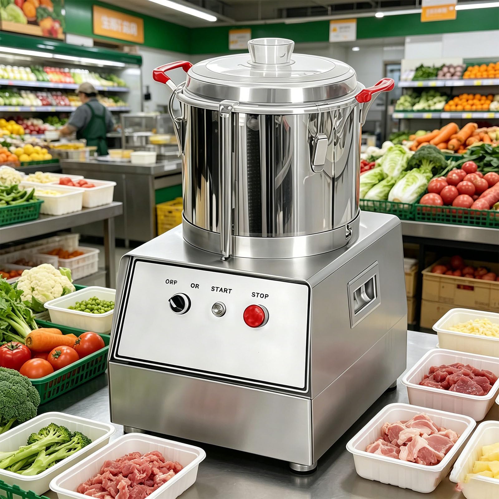 Glowdora Multifunctional Electric Vegetable Chopper, Small Food Processor 5l 7l 10l 15l Capacity Electric Food Choppers Meat Grinder 1500rpm Desktop Food Chopper For Commercial Home 15L