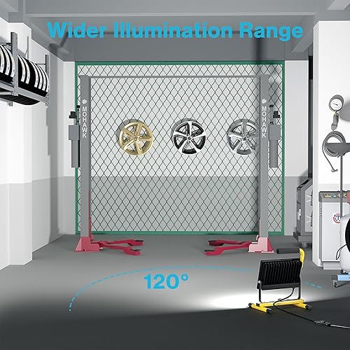 Miniatura 3 de Olafus Luz de trabajo LED de 50 W, 5000 lúmenes, 2 modos de brillo, luz de trabajo ajustable de 500 W, equivalente a 6000 K, luz de trabajo