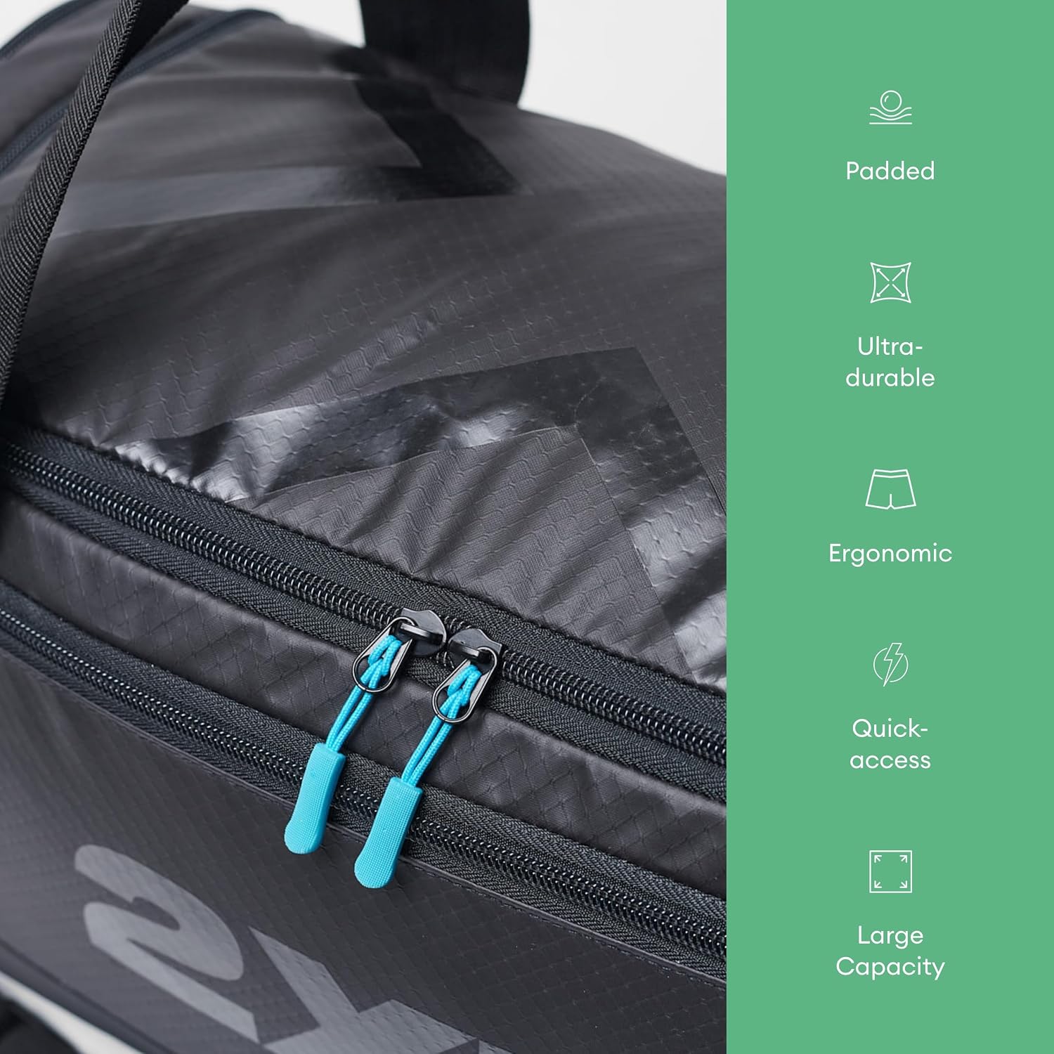 2XU Gym Bag - Everyday Gym Duffel, Inner Shoe Compartment - 30L Capacity