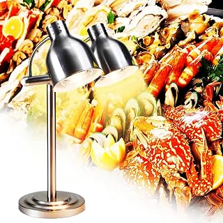 Commercial Stainless Steel Adjustable Portable Infrared Heating Lamp(Silver)