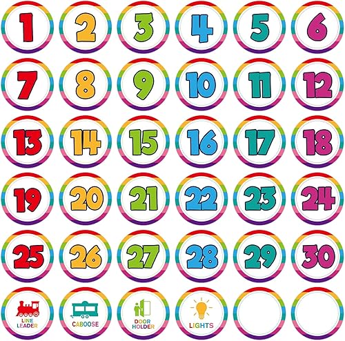 FLYAB 36 calcomanías de marcadores de números, puntos de alineación para aula, suelo, aula, calcomanías de suelo para aula, regreso a la escuela,