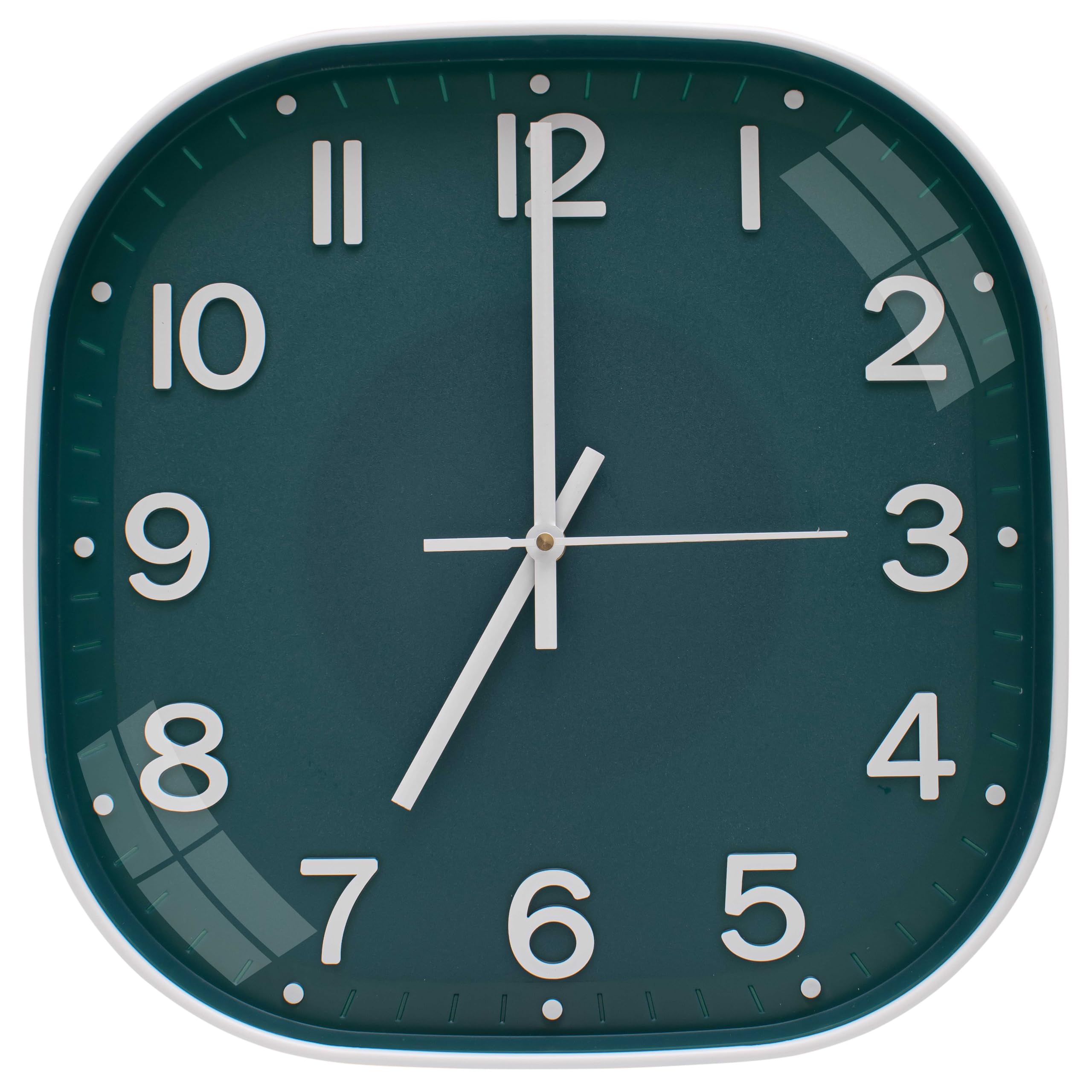 TEKCOOL Plastic Analogue Wall Clock 12" Silent Quartz Decorative Latest Wall Clock Non-Ticking Classic Clock Battery Operated Round Easy to Read for Room/Home/Kitchen/Bedrom/Office/School.Green White?-image-2