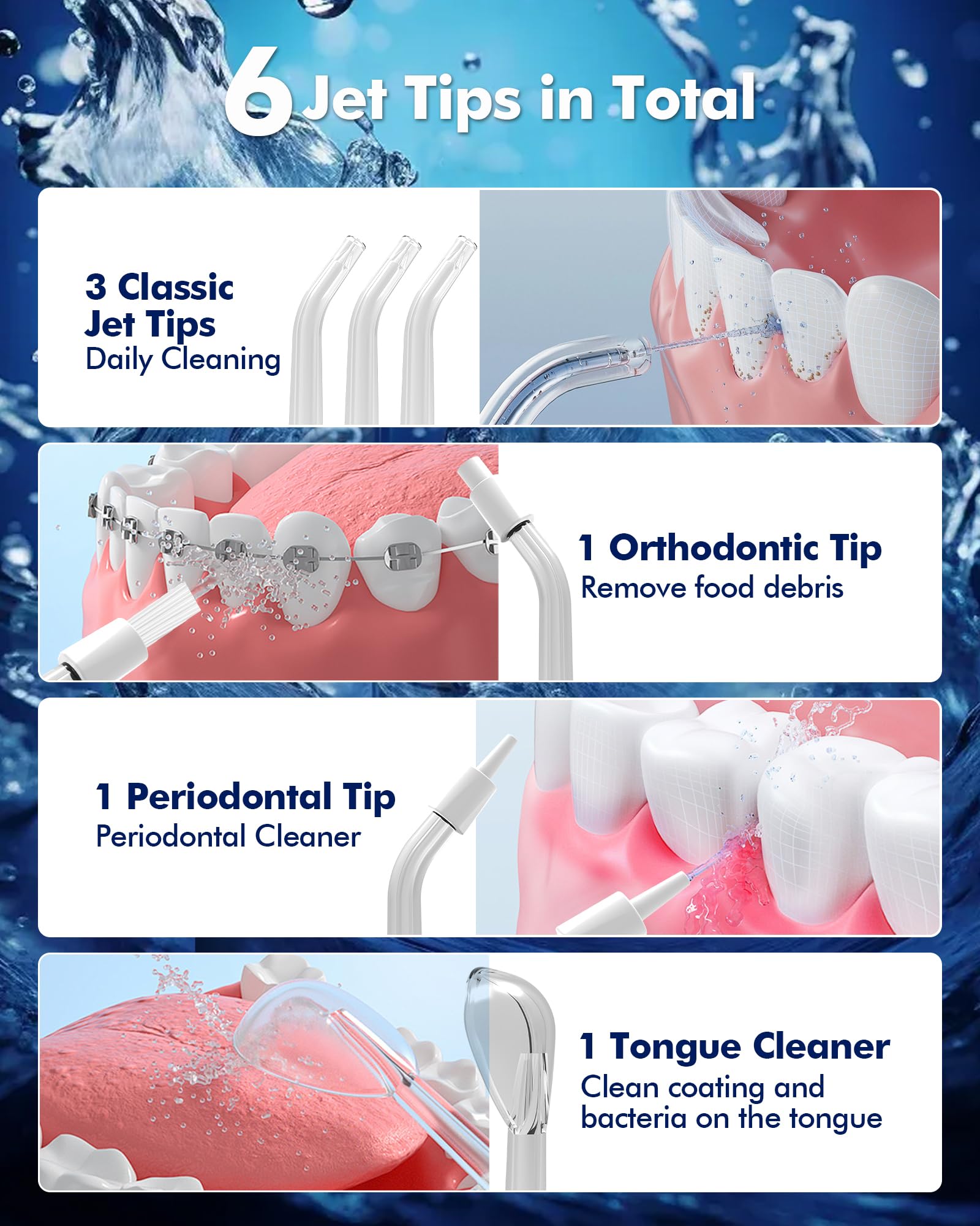 Water Flossers for Teeth, 5 Modes, 6 Flossing Tips - Image 4