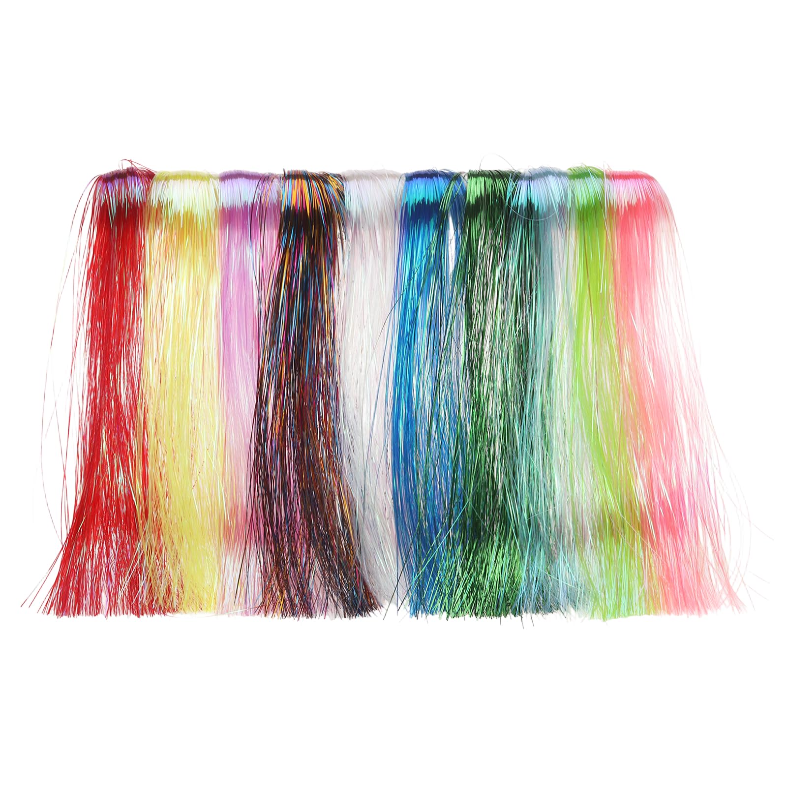 YELARXI Fly Tying Materials, Crystal Flash Line Fly Tying Material Holographic Flash Sparkle Dry Streamer Tube String 20 Pcs & 12" & Mix for (Fishing Jig/Streamer Lure Making)