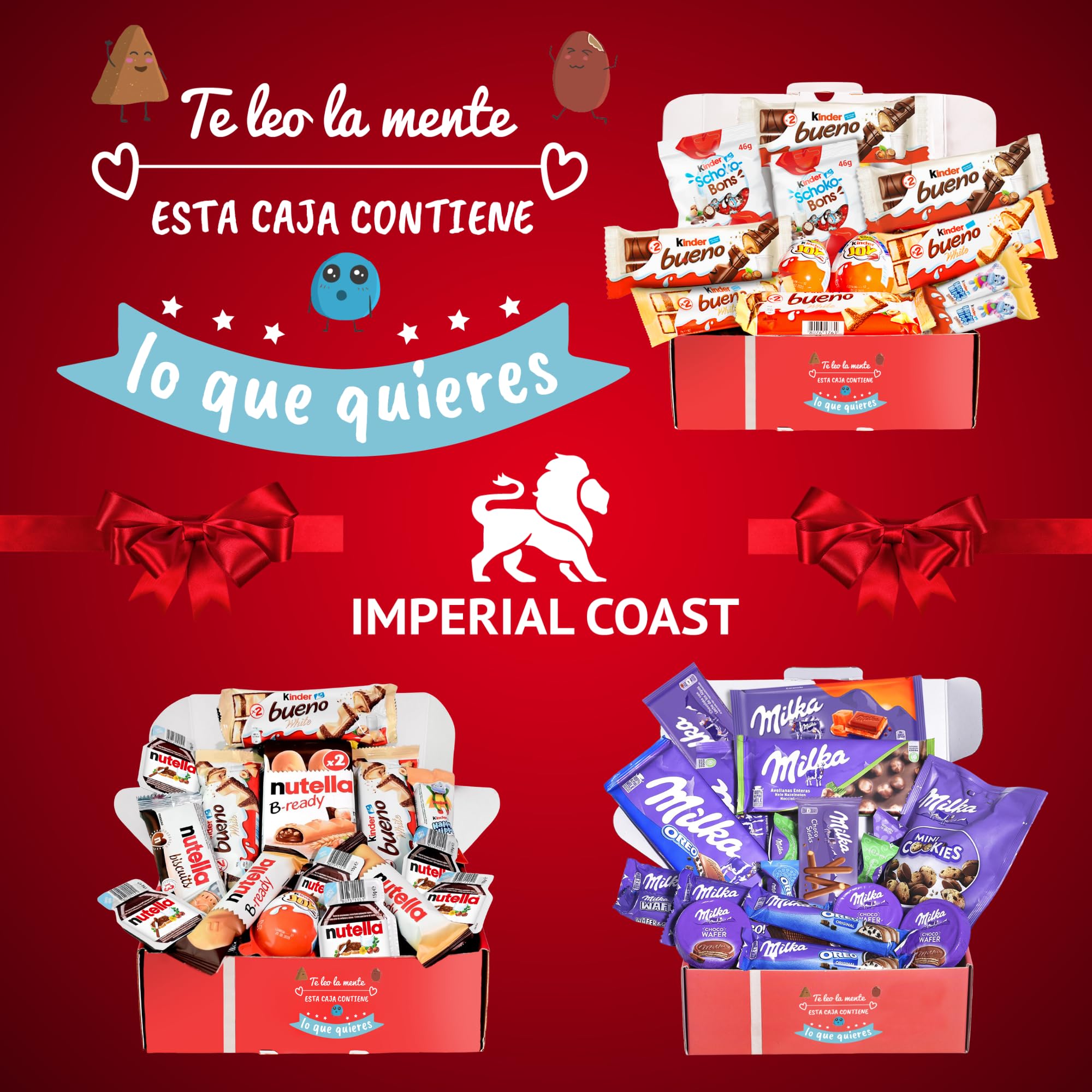 Caja Regalo de Chocolates Kinder | Regalo Original Cumpleaños para Niños y Pareja: Kinder Chocolate, Kinder Bueno, Happy Hippo, Schoko-Bons, Kinder Joy | Amantes de Kinder