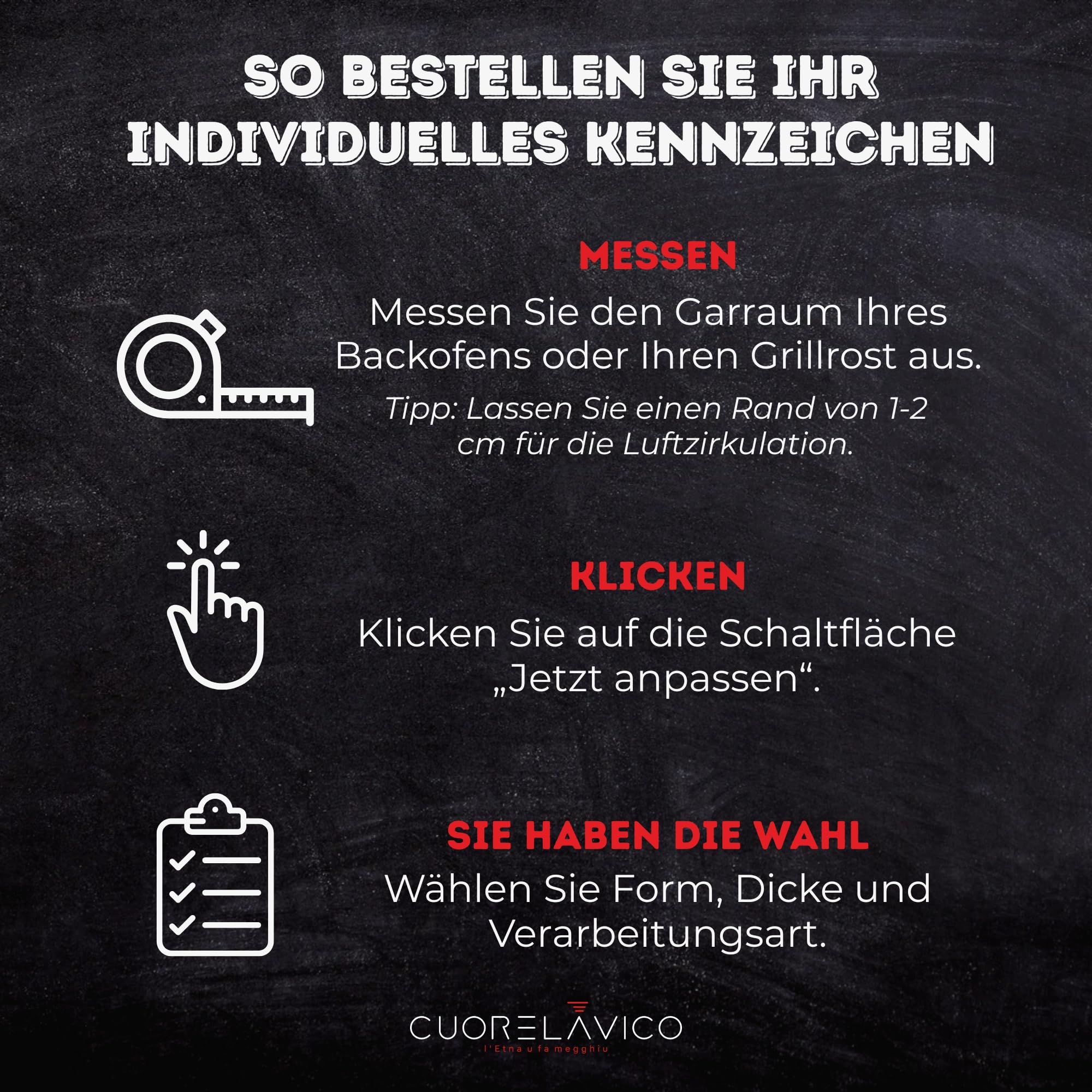 CUORE LAVICO - Feuerfeste Platte Nach Maß Aus Lavastein, Personalisierbar für Pizza oder Grill - Made in Italy Besser Als Ollare Stein