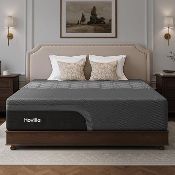 Novilla AiryFlow Graphene Queen Mattress 14 Inch, Cooling Memory Foam