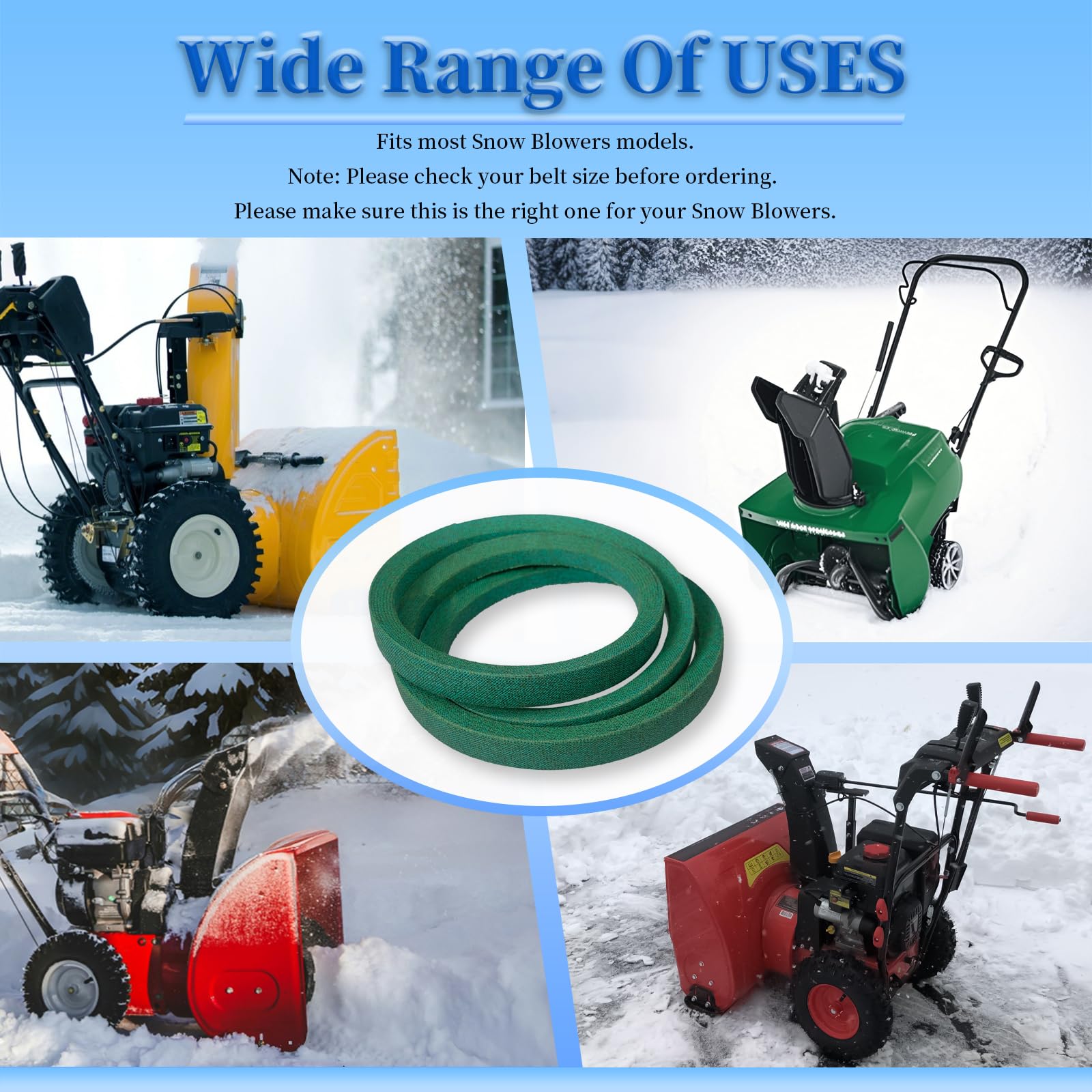 Antriebsriemen 1/2 X 91,4 Cm – Ersatzriemen Für John Deere Schneefräsen & Rasenmäher