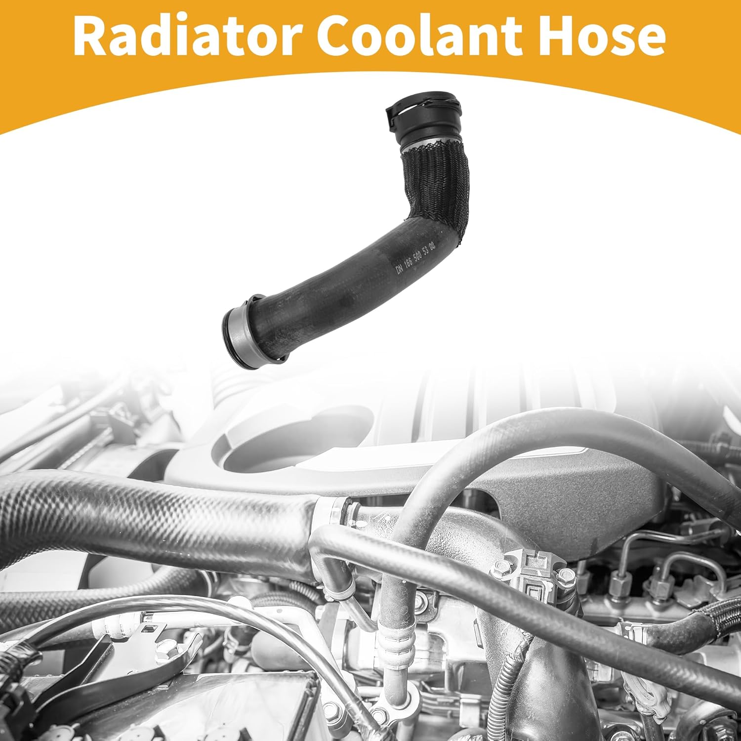 Radiator Coolant Hose No.A1665005300 Upper Coolant Water Hose Pipe for Mercedes-Benz GL550 2013-2016 for Mercedes-Benz GLS550 2017-2019 Rubber Black