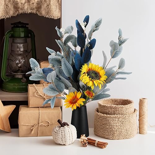 Miniatura 5 de Jarrón de cerámica simple para flores, plantas, jarrones mate para estante de mesa moderno, decoración del hogar, sala de estar, oficina,