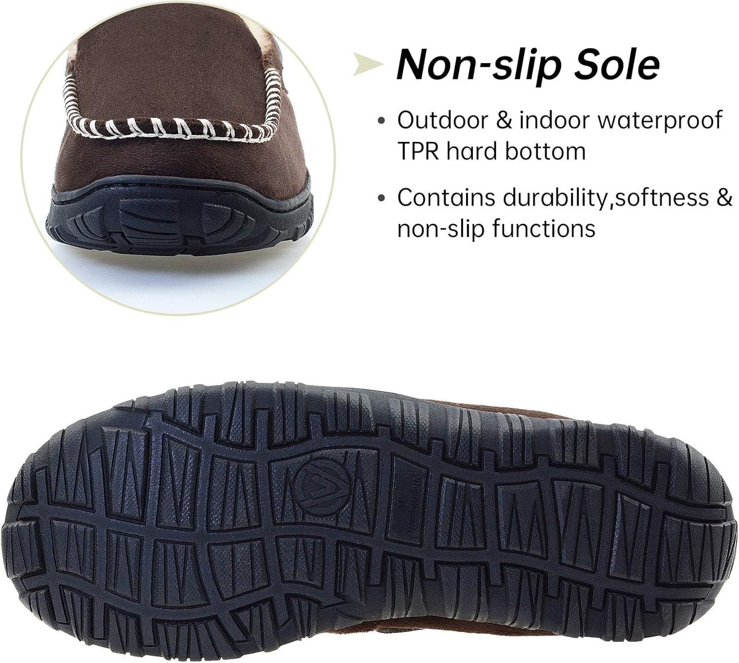 Vonair Mens Moccasin Slippers Indoor Outdoor Slip on Warm House Shoes Breathable Moccasins for Men - Image 5