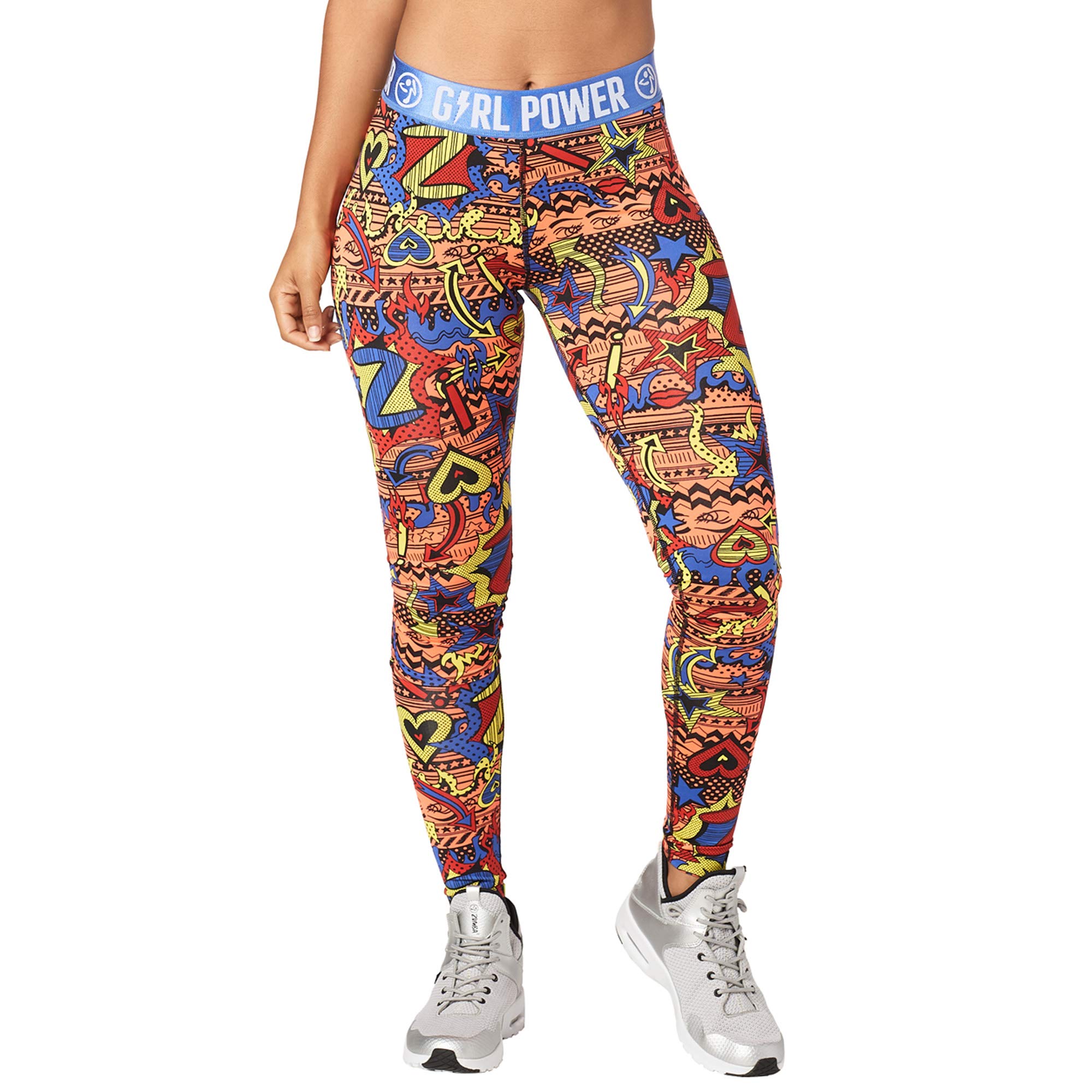 Zumba Metallic Print Capri Leggings Fitness Compression Dance