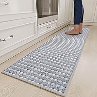 Vista 9 de Alfombras de cocina antideslizantes, lavables, súper absorbentes, para piso, parte trasera de goma, suaves y trenzadas, para fregadero, fácil