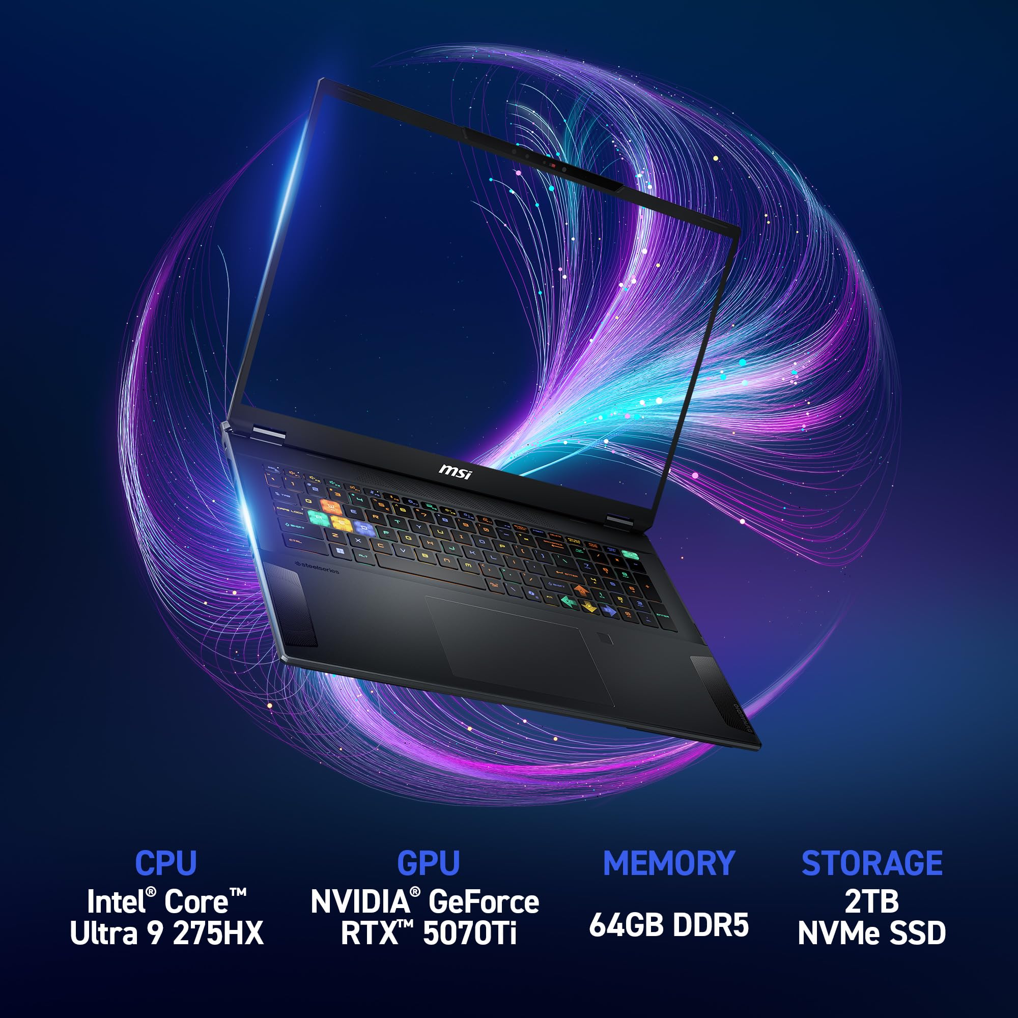 MSI Stealth 18 HX AI 18” 240Hz QHD+ Gaming Laptop: Intel Ultra 9