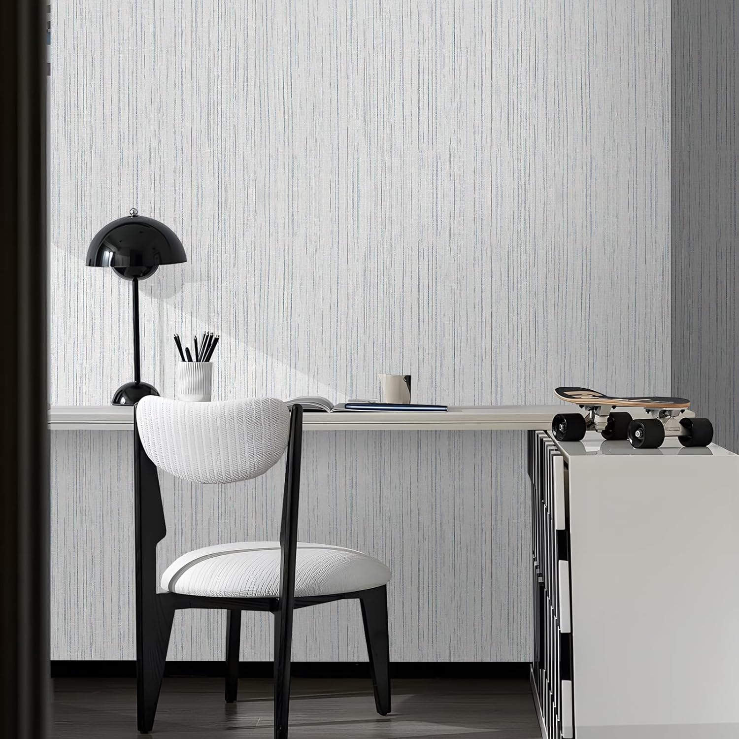 Beige Grey Grasscloth Wallpaper Peel and Stick 15.74" X 472.44", Removable Contact Paper Linen Wallpaper Self-Adhesive Waterproof Vinyl Rolls for Room Cabinets Furniture Desk