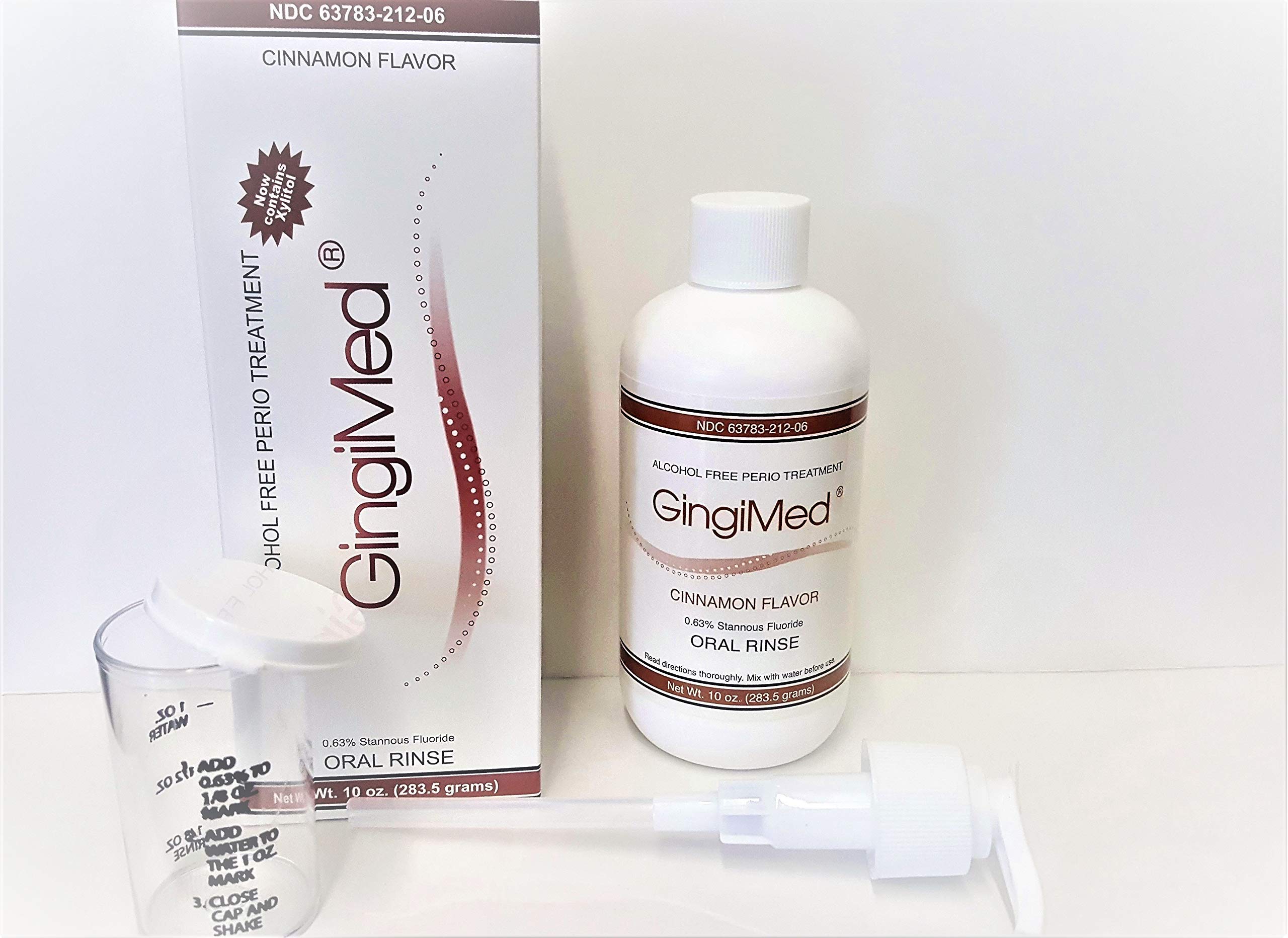 Gingi Med Cinnamon Flavored .63 stannous Fluoride Dental Rinse, 10