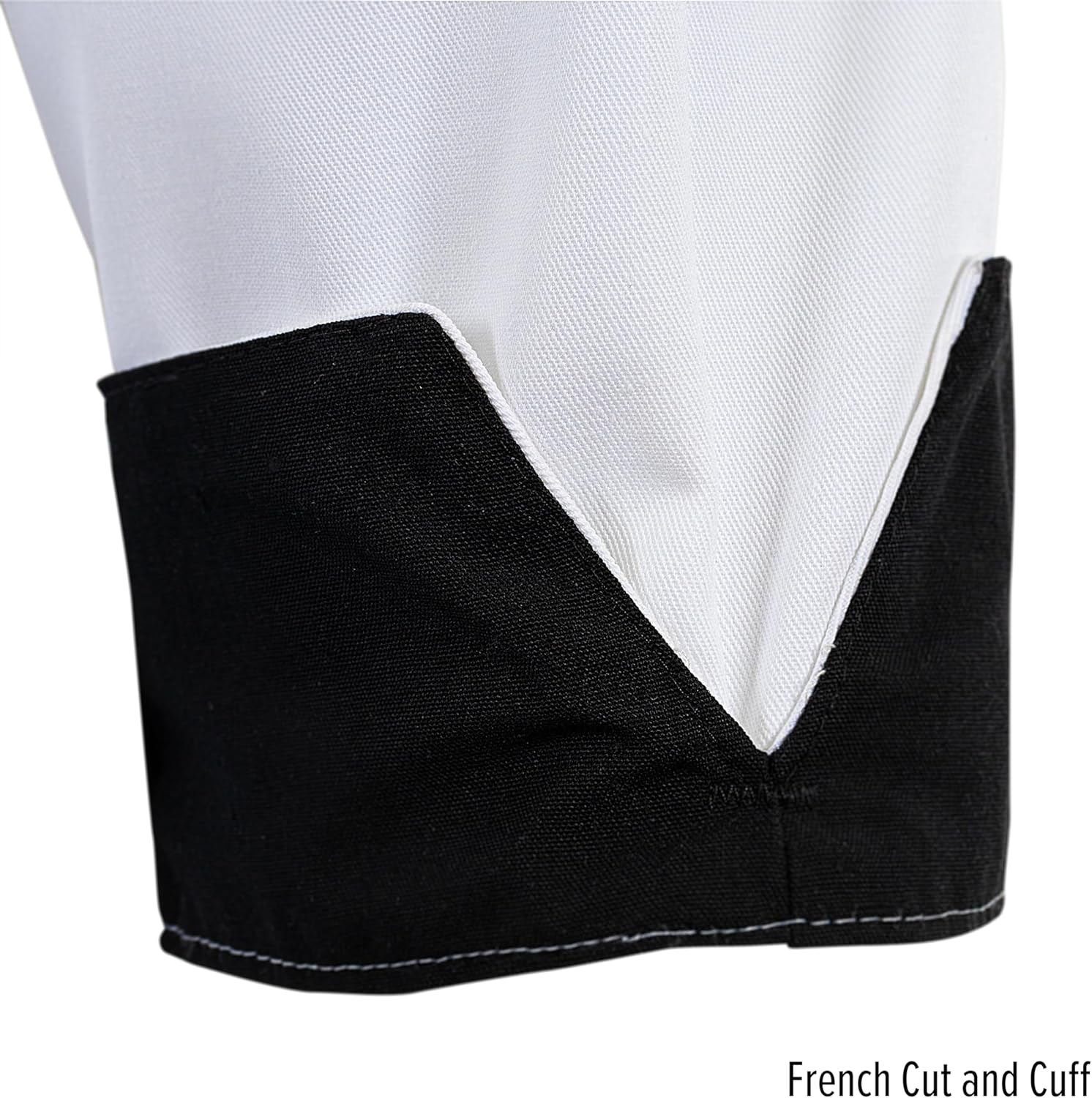 Black Trim Button Chef Coat 65/35 Ring Spun Twill Fabric 7.5 oz C825