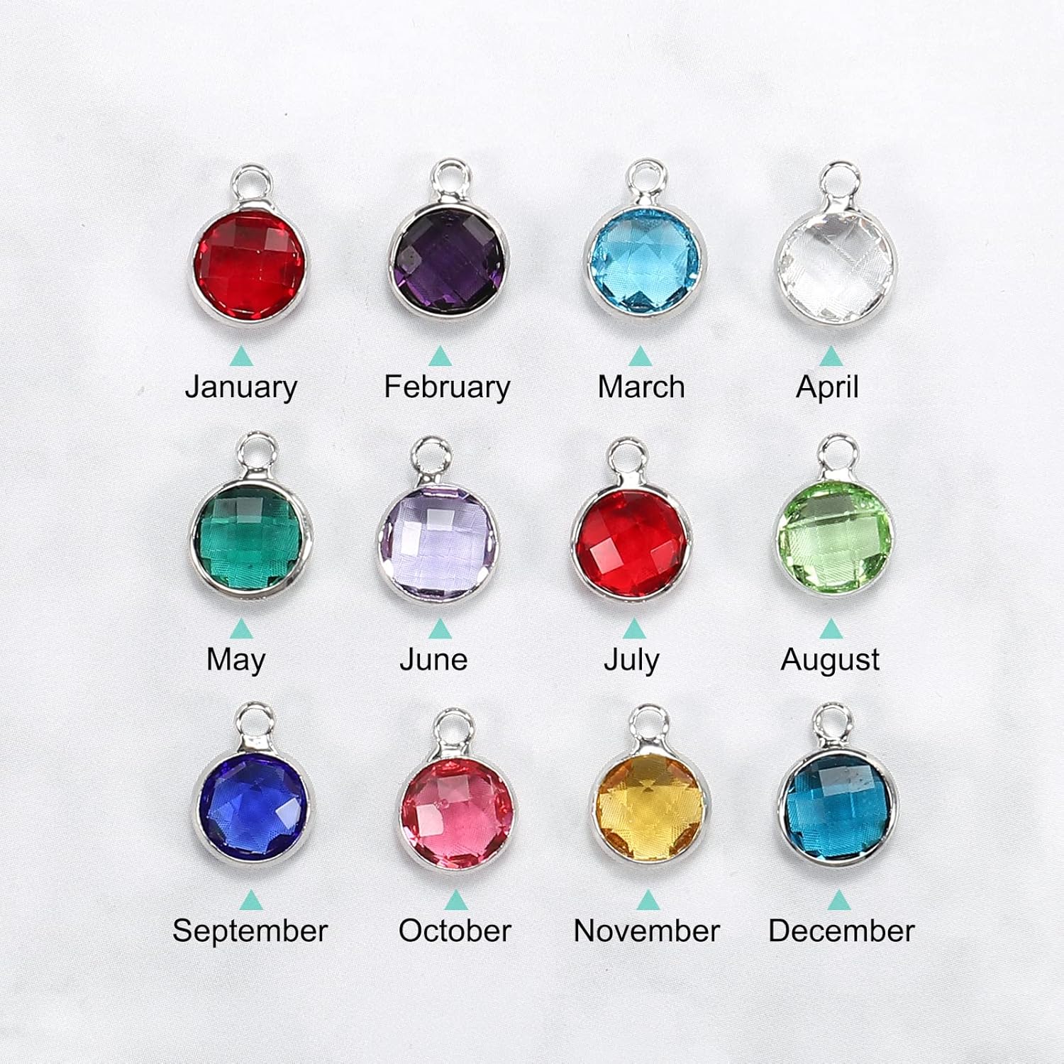 MECCANIXITY Crystal Birthstone Charm, for Jewelry Making, Earrings, Necklaces, Bracelets - Image 4