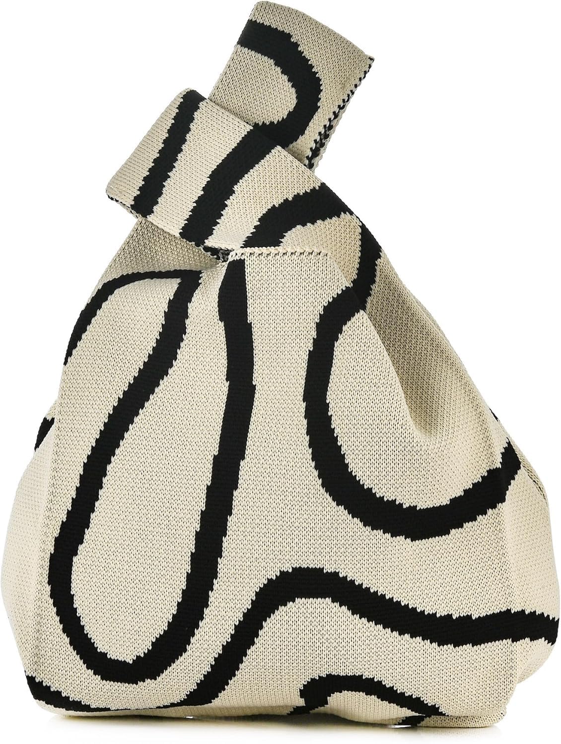 Japanese Style Wrist Handbag for Women Knitted Handbag With Bow Décor Aesthetic Crochet Knit Tote Bag suitable for daily use, Shopping, Travel, Gift