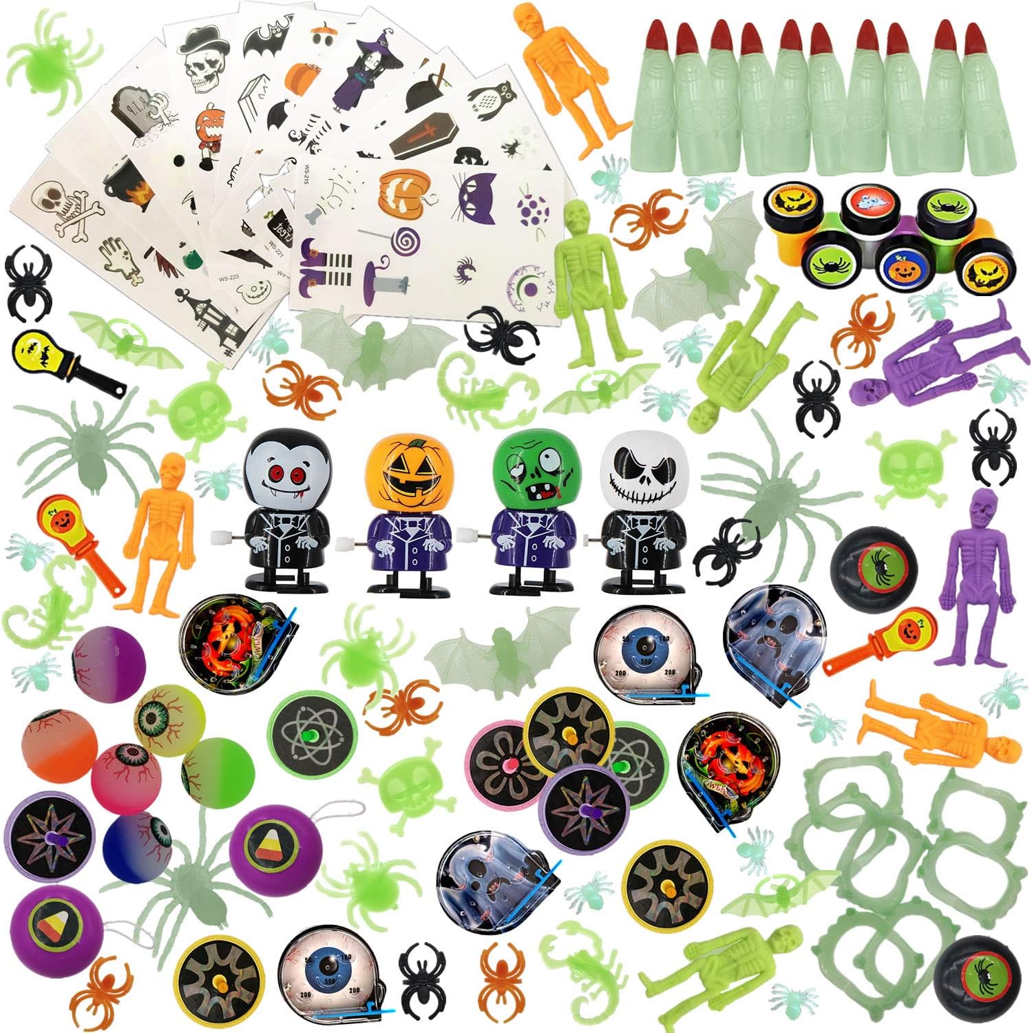 140 Pcs Halloween Toys Assortment for Halloween Party