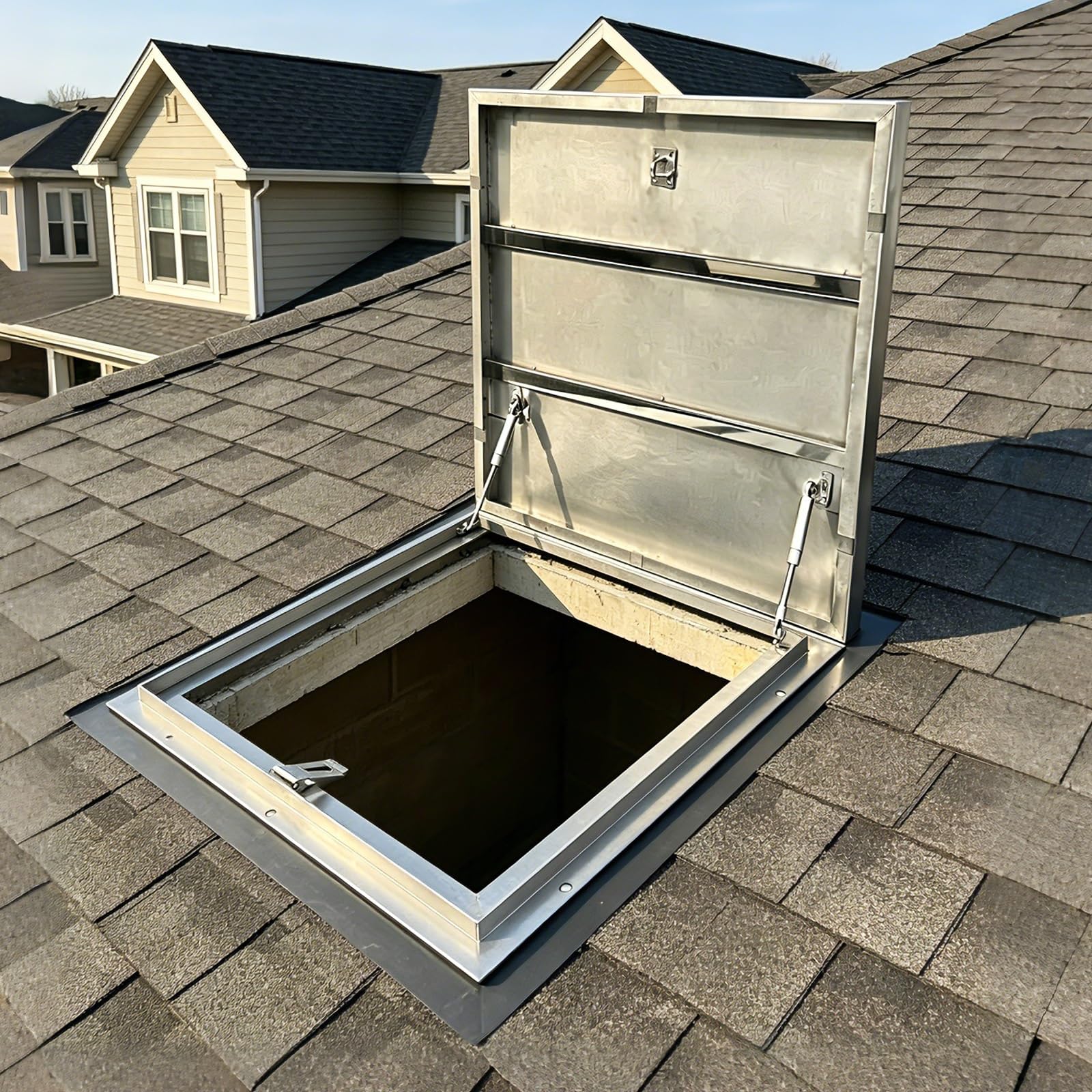 Trappe d'accès au toit en inox 80x80cm pour toit plat