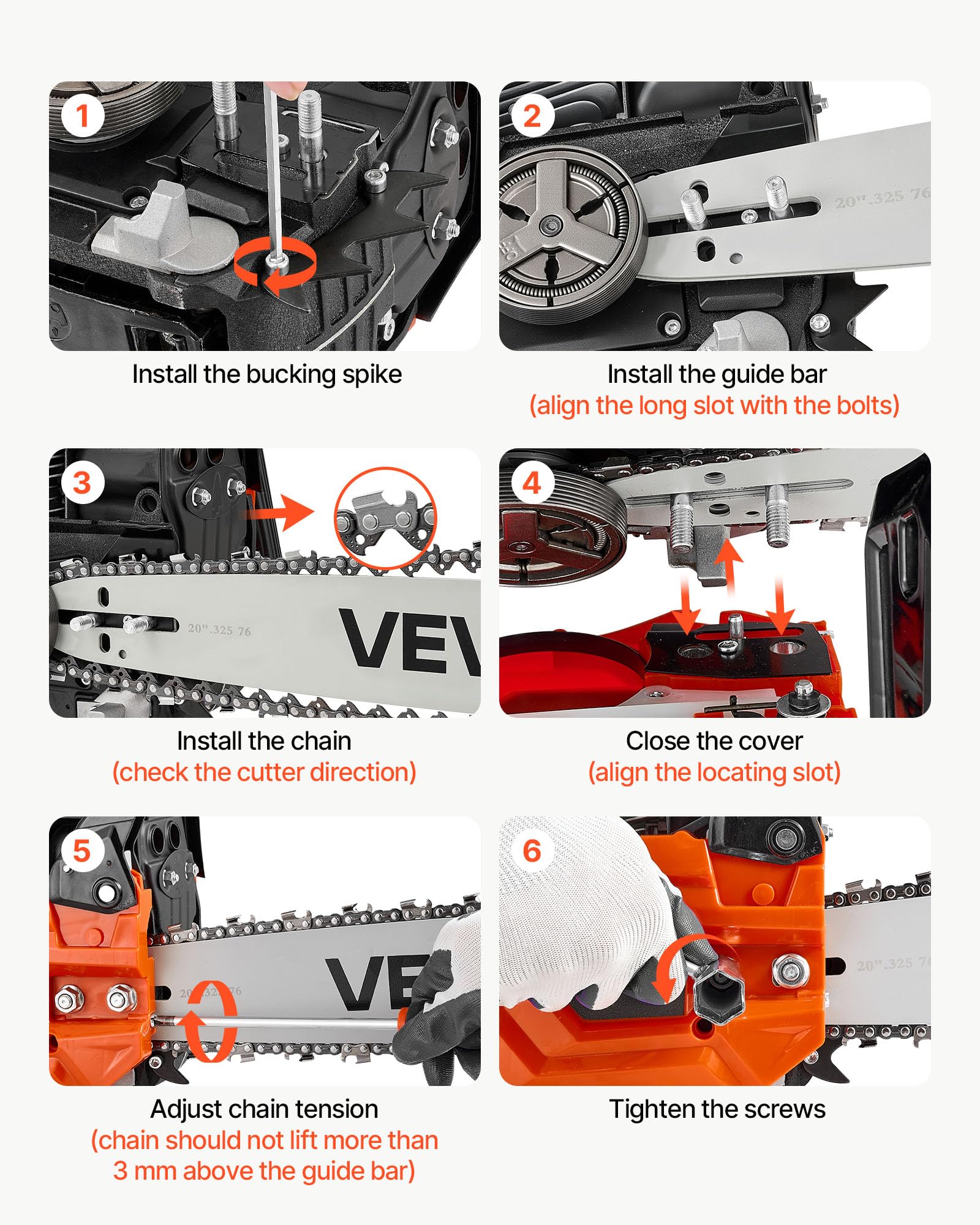 VEVOR Troncatrice a Benzina da 508 e 558,8 mm 62 cc 2,7 kW Motore a 2 Tempi
