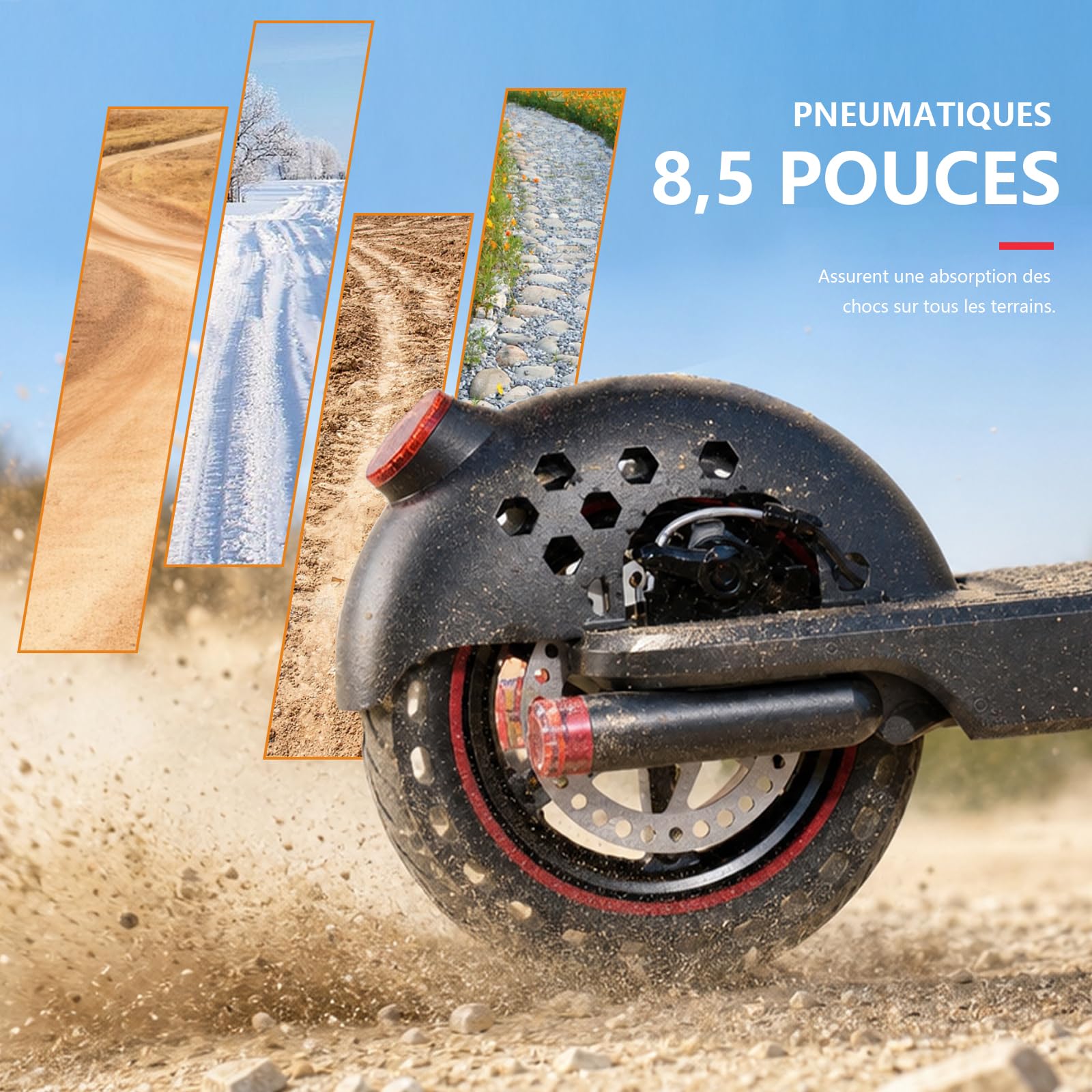 Trotinette Électrique 500W Adultes Ados, 25 km/h, Autonomie 35 km, Pneus Pleins, Double Frein, Pliable 14 kg, Charge 136 kg, Batterie 36V 7.8Ah, Application