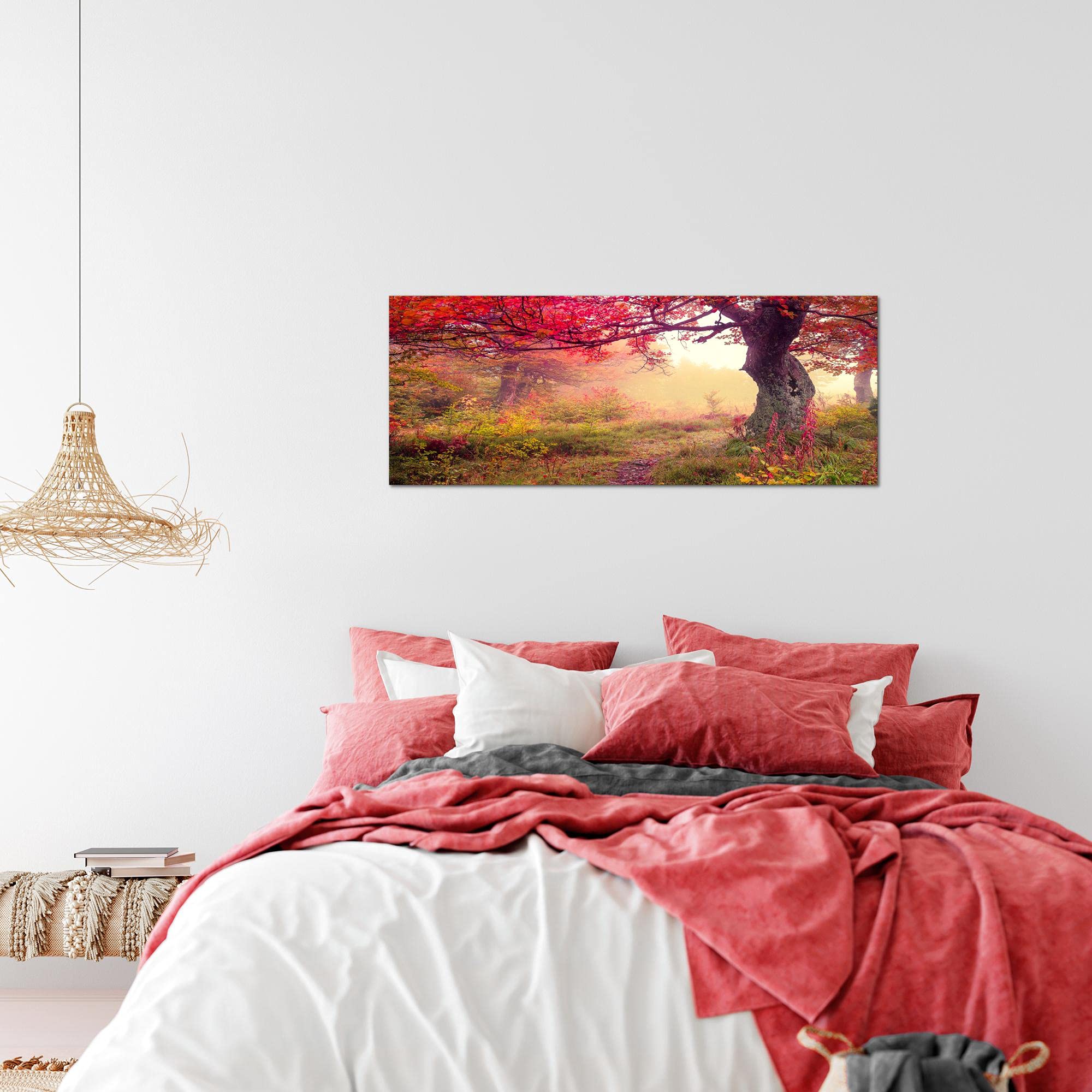 Quadro Moderno Su Tela Non Tessuta - Albero Astratto Arancio Per Soggiorno | Decorazione Murale 1 Pezzo - Foto 4