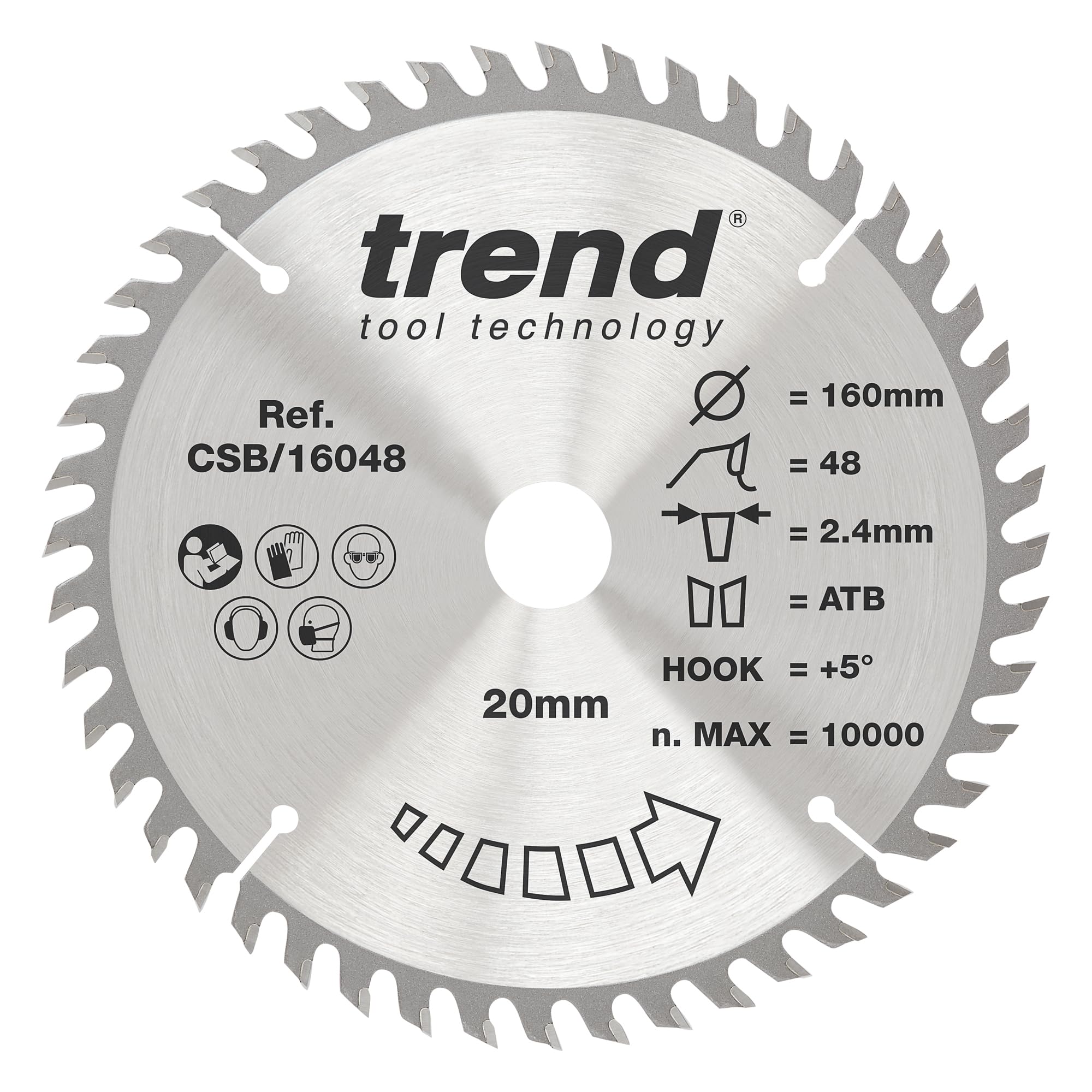 Trend Craft Circular Saw Blade 160 X 48T X 20Mm Csb/16048A Silver