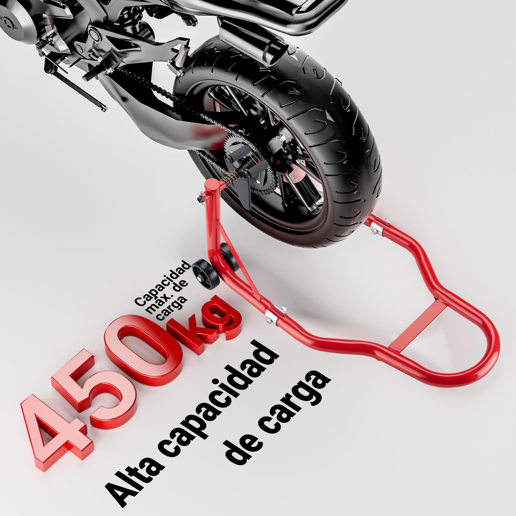 Soporte para la rueda delantera de la motocicleta 450kg dispositivo elevación taller